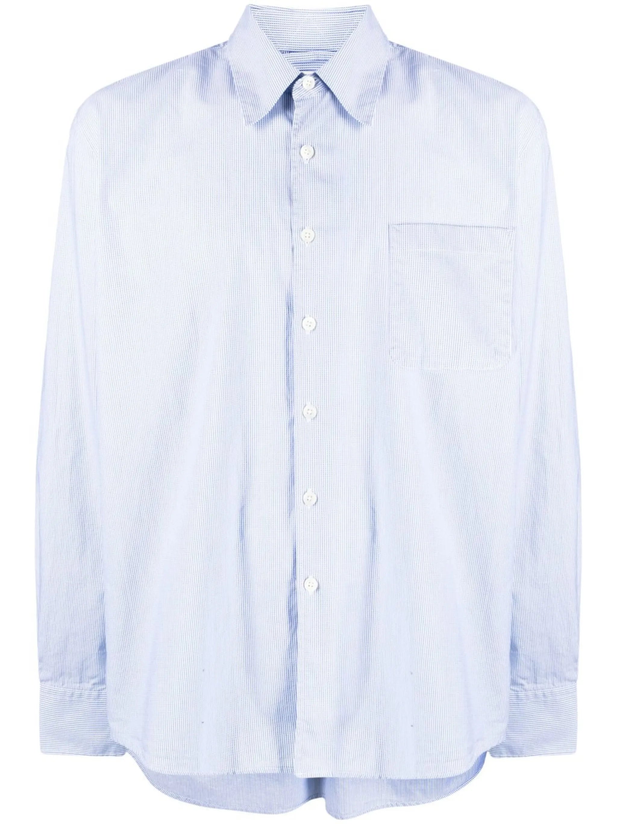 Above striped shirt