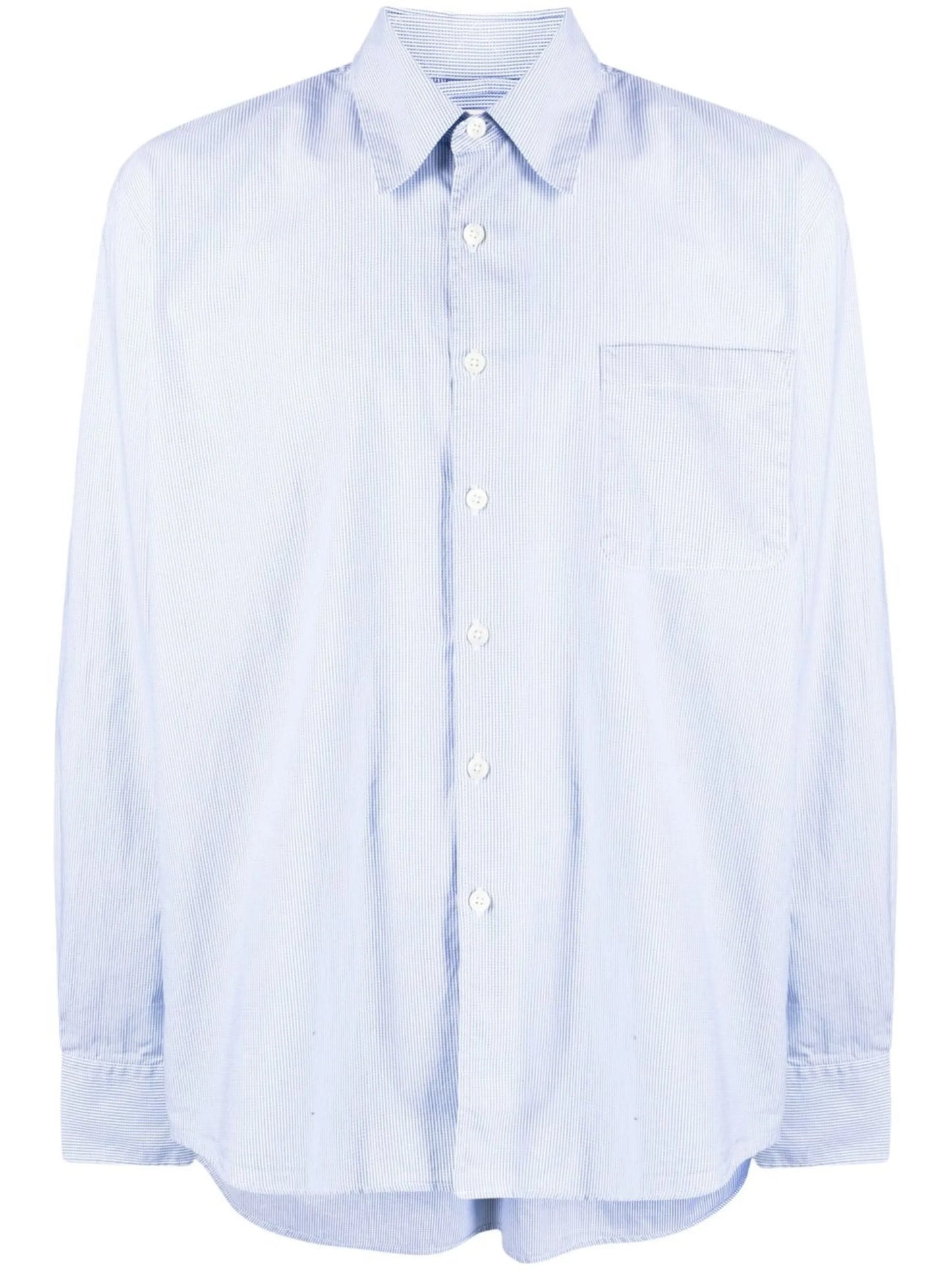Above striped shirt