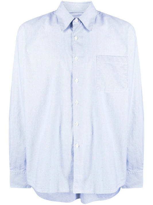 Above striped shirt