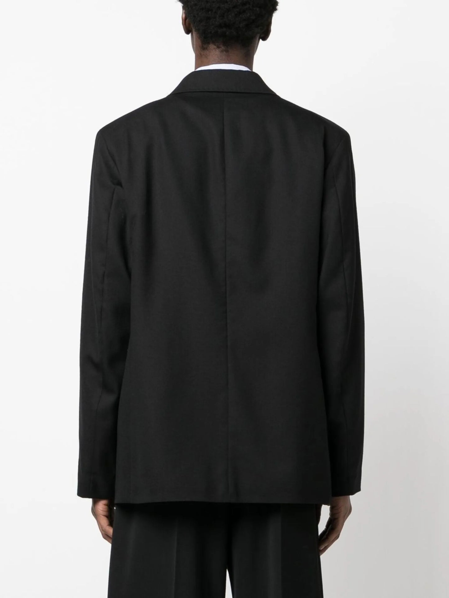 Unconstructed double-breasted blazer