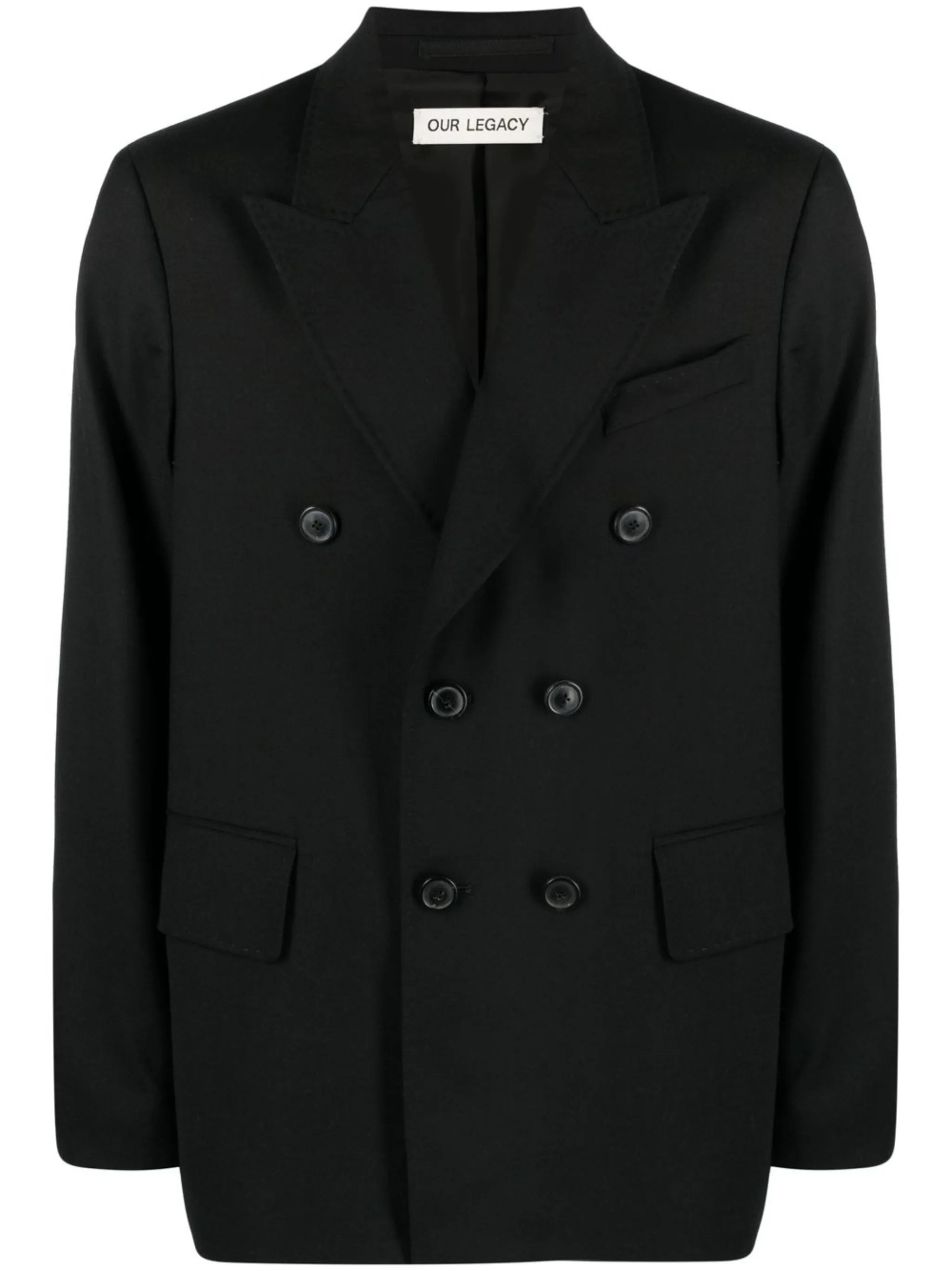 Unconstructed double-breasted blazer
