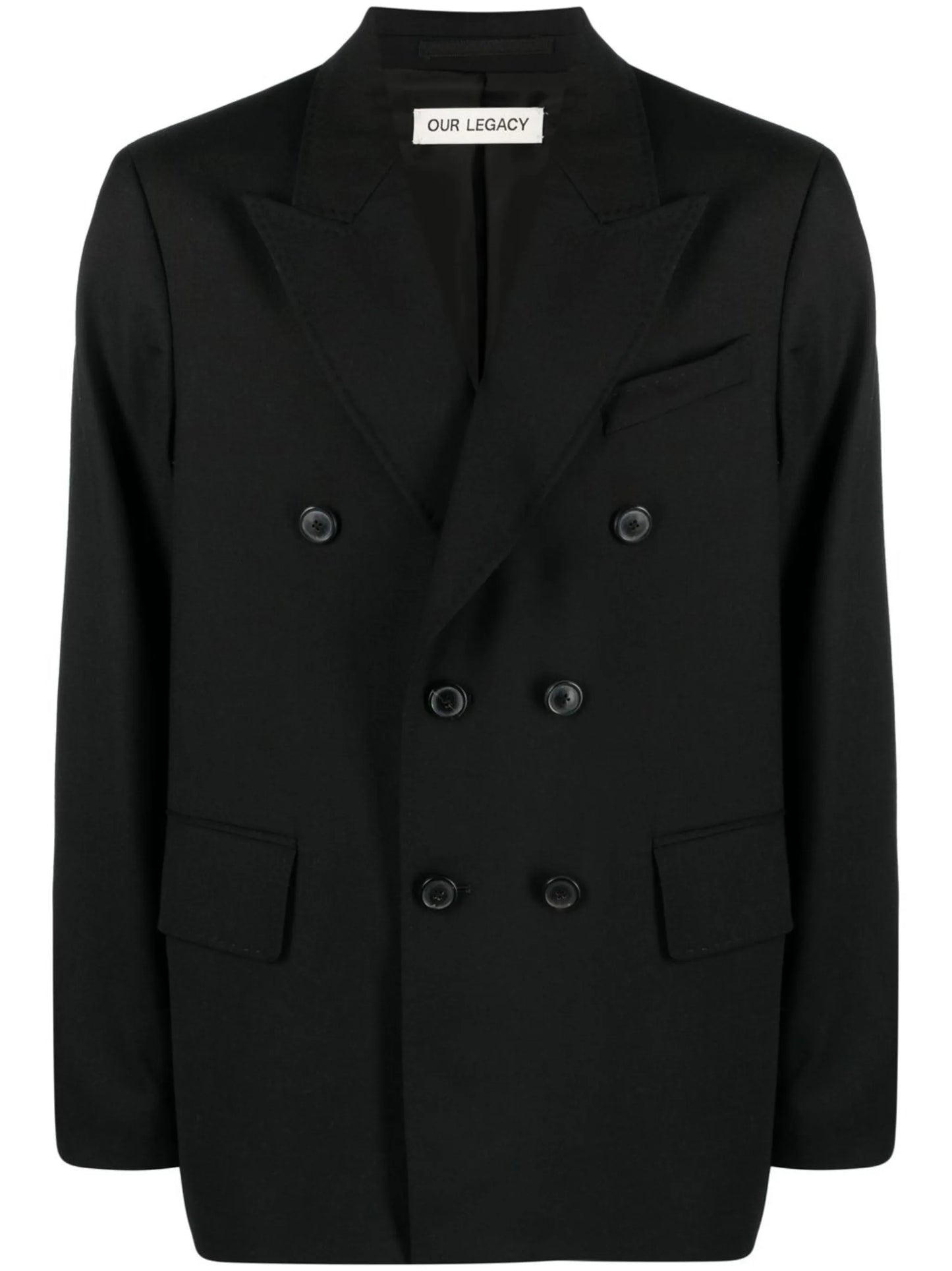 Unconstructed double-breasted blazer