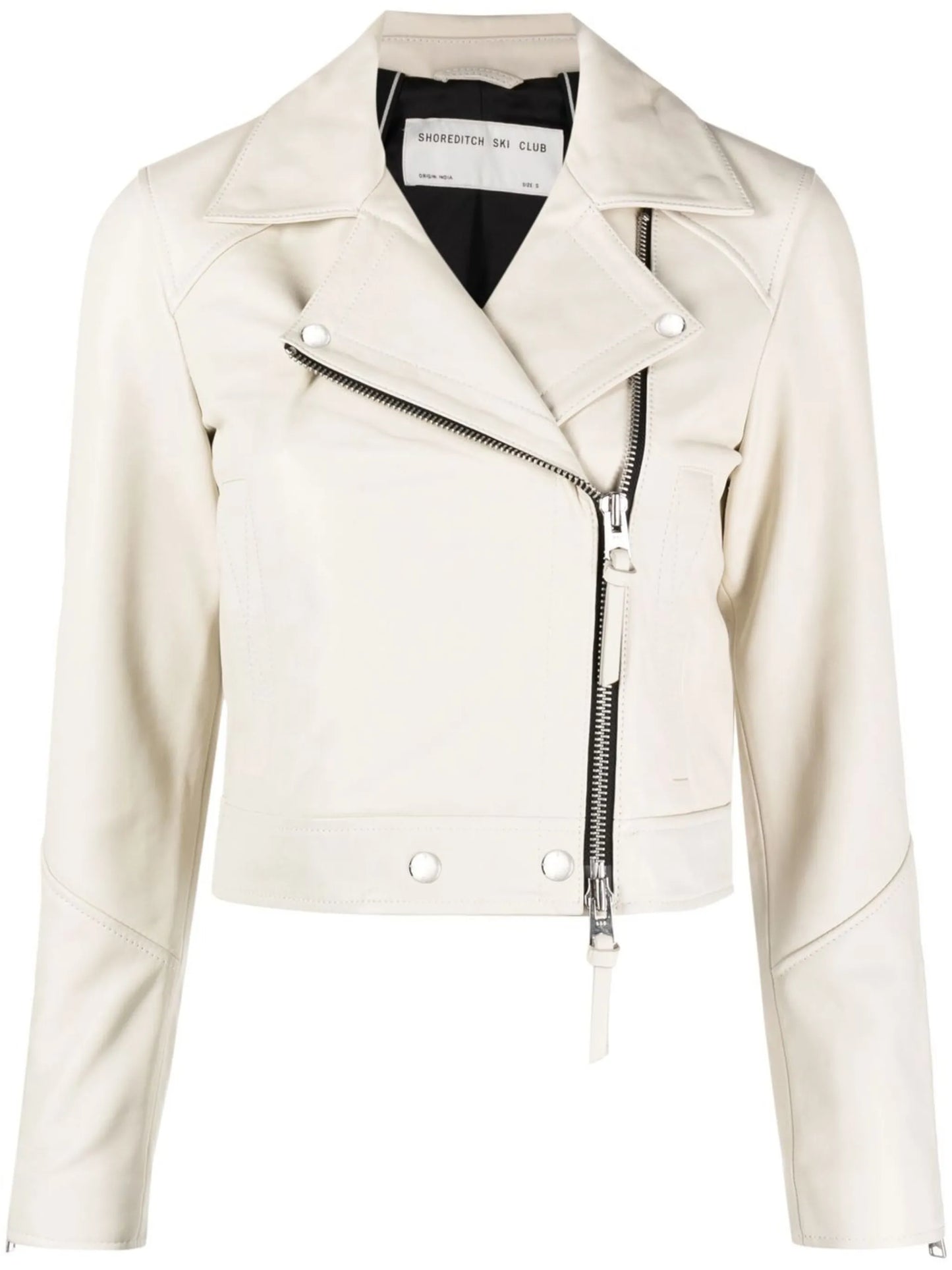 zip-fastening biker jacket