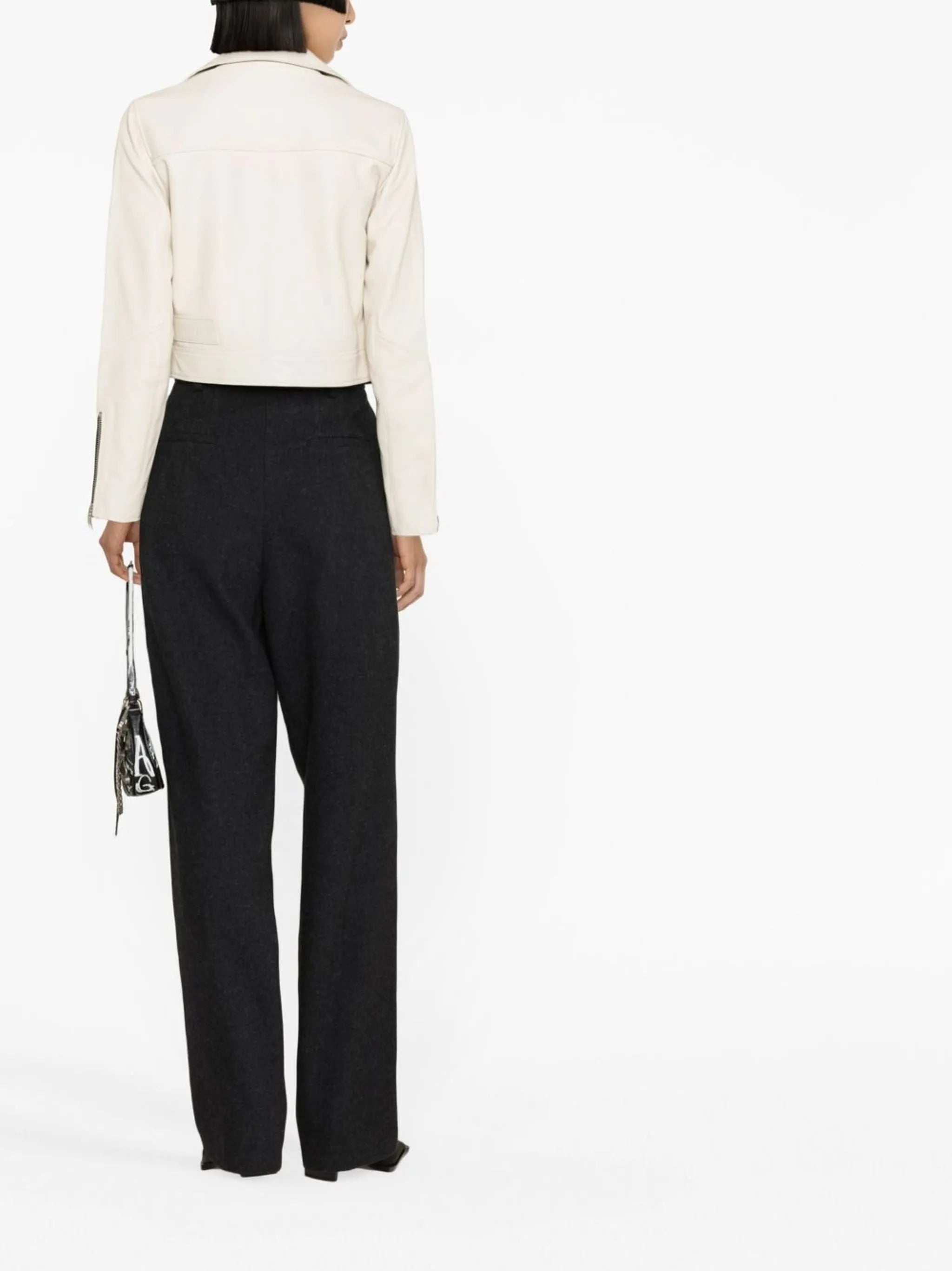 zip-fastening biker jacket
