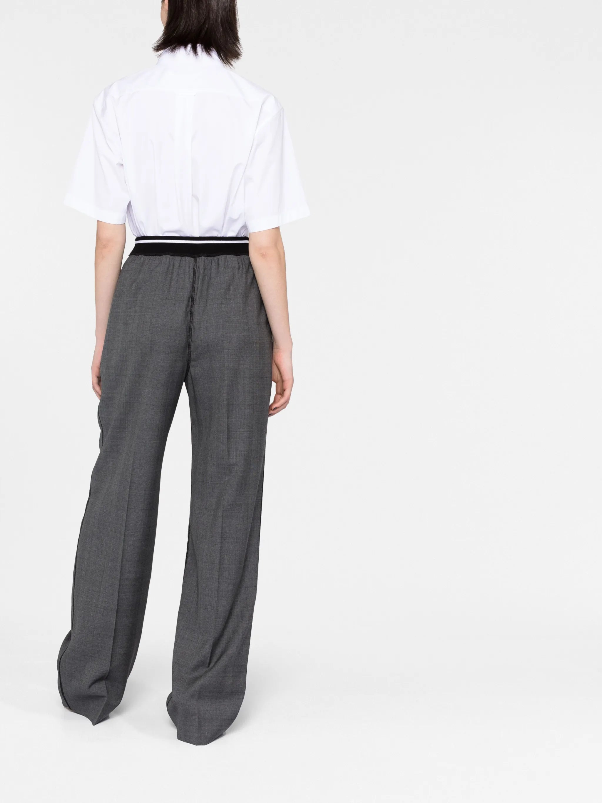 logo-waistband wool trousers