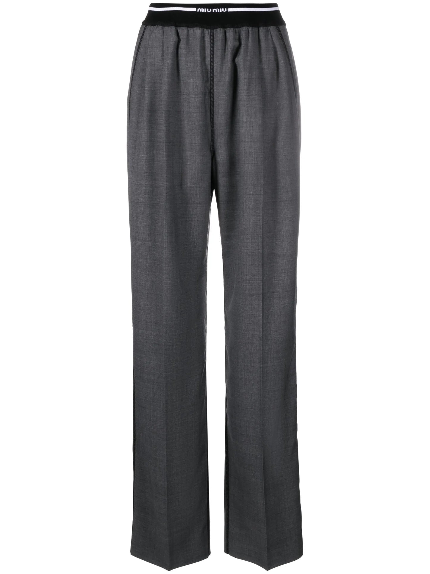 logo-waistband wool trousers