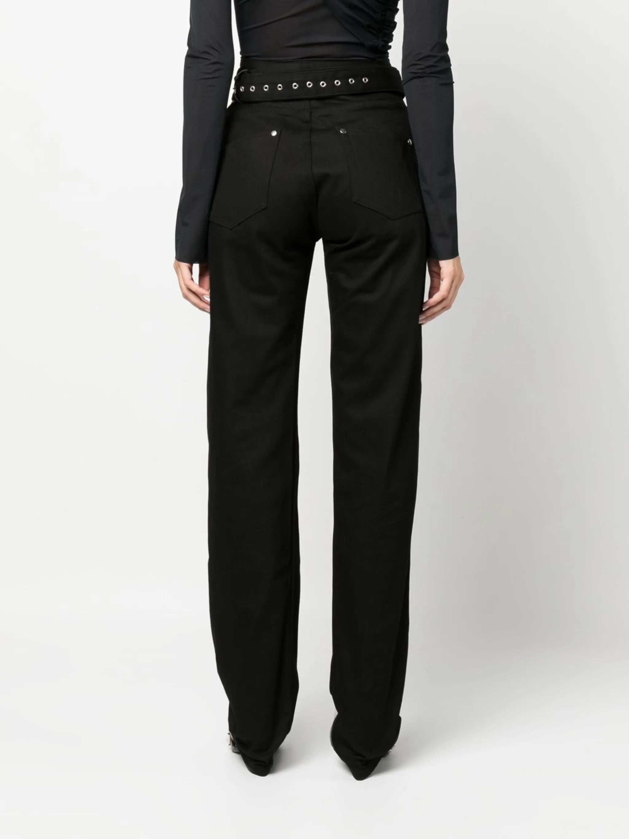 cut-out detail straight trousers