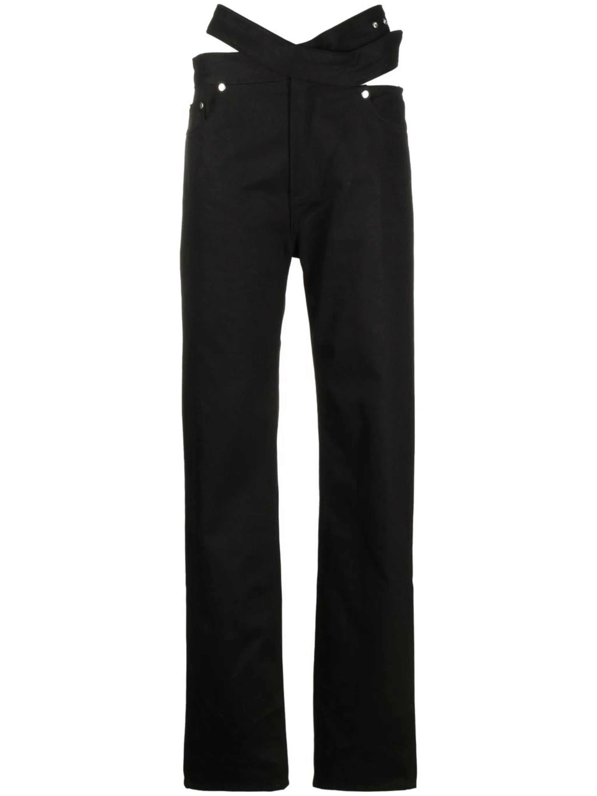 cut-out detail straight trousers