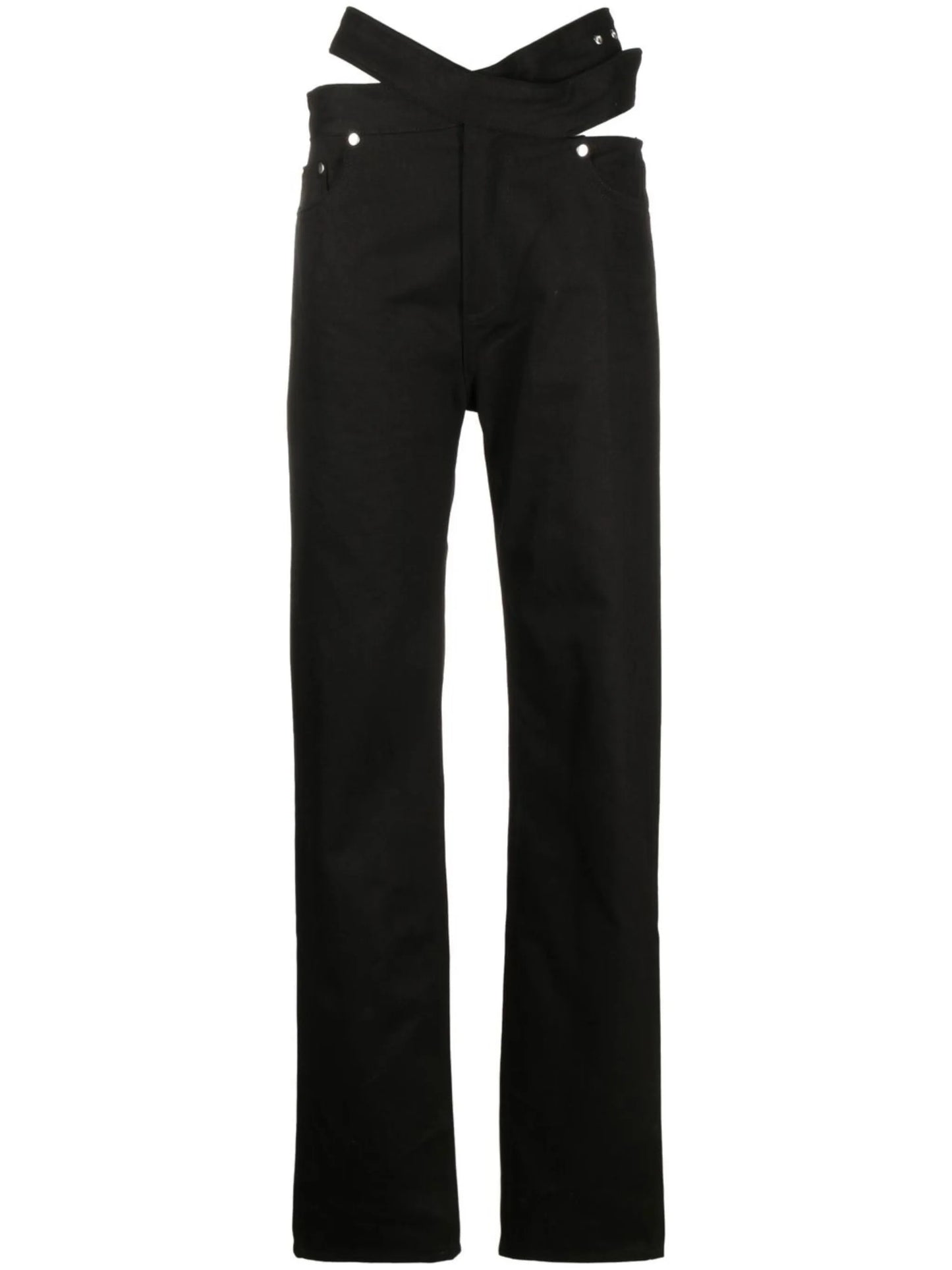 cut-out detail straight trousers