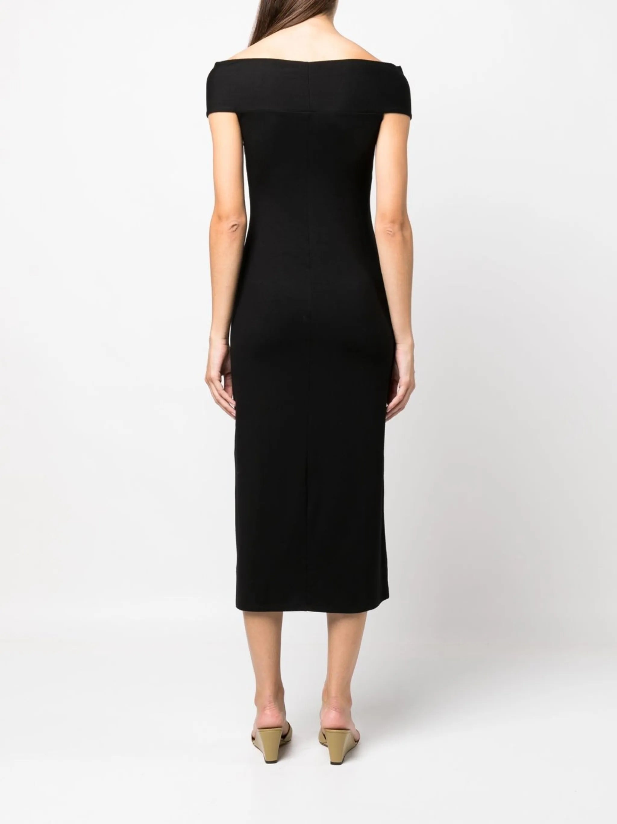 off-shoulder midi dress