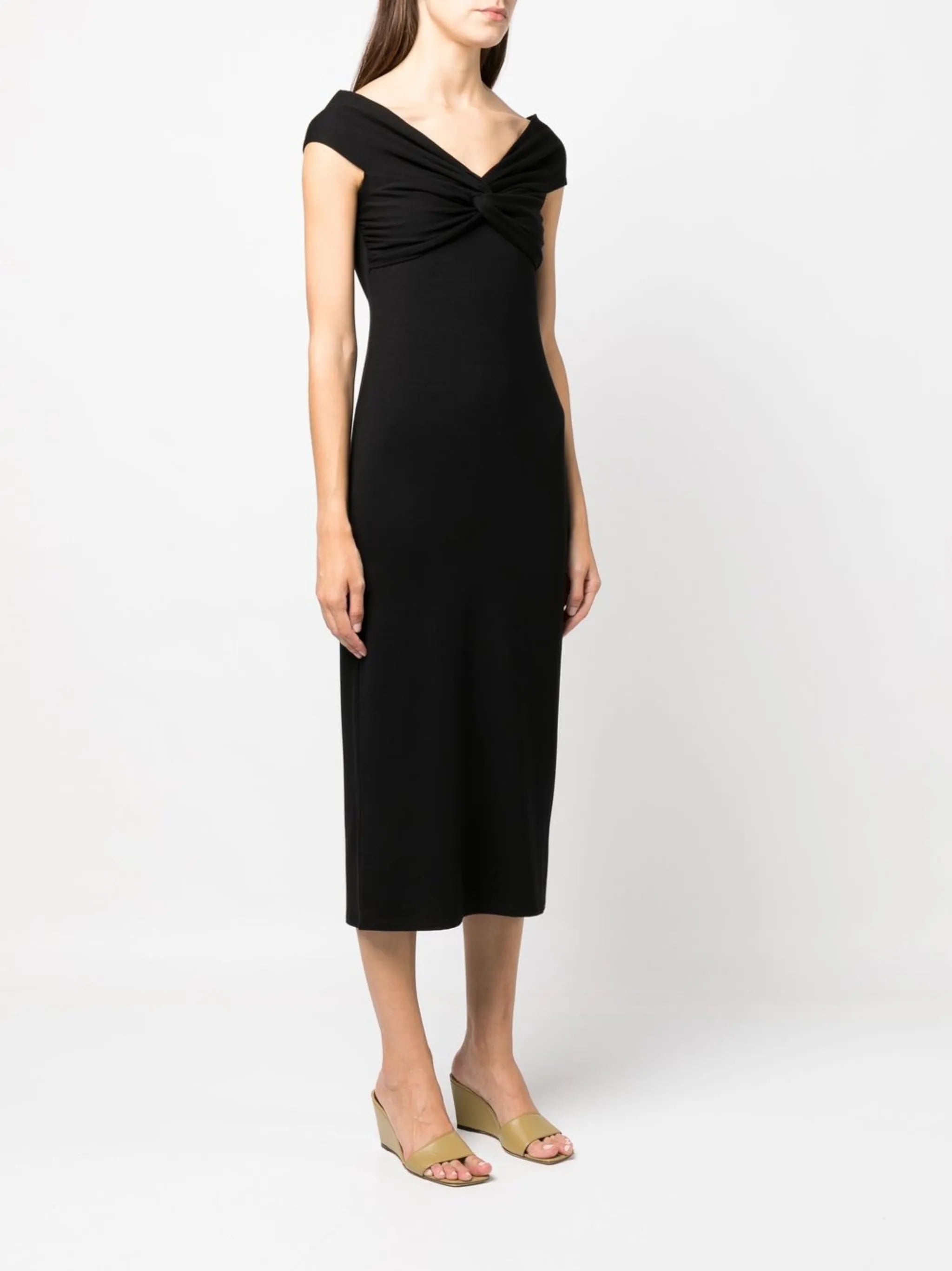off-shoulder midi dress