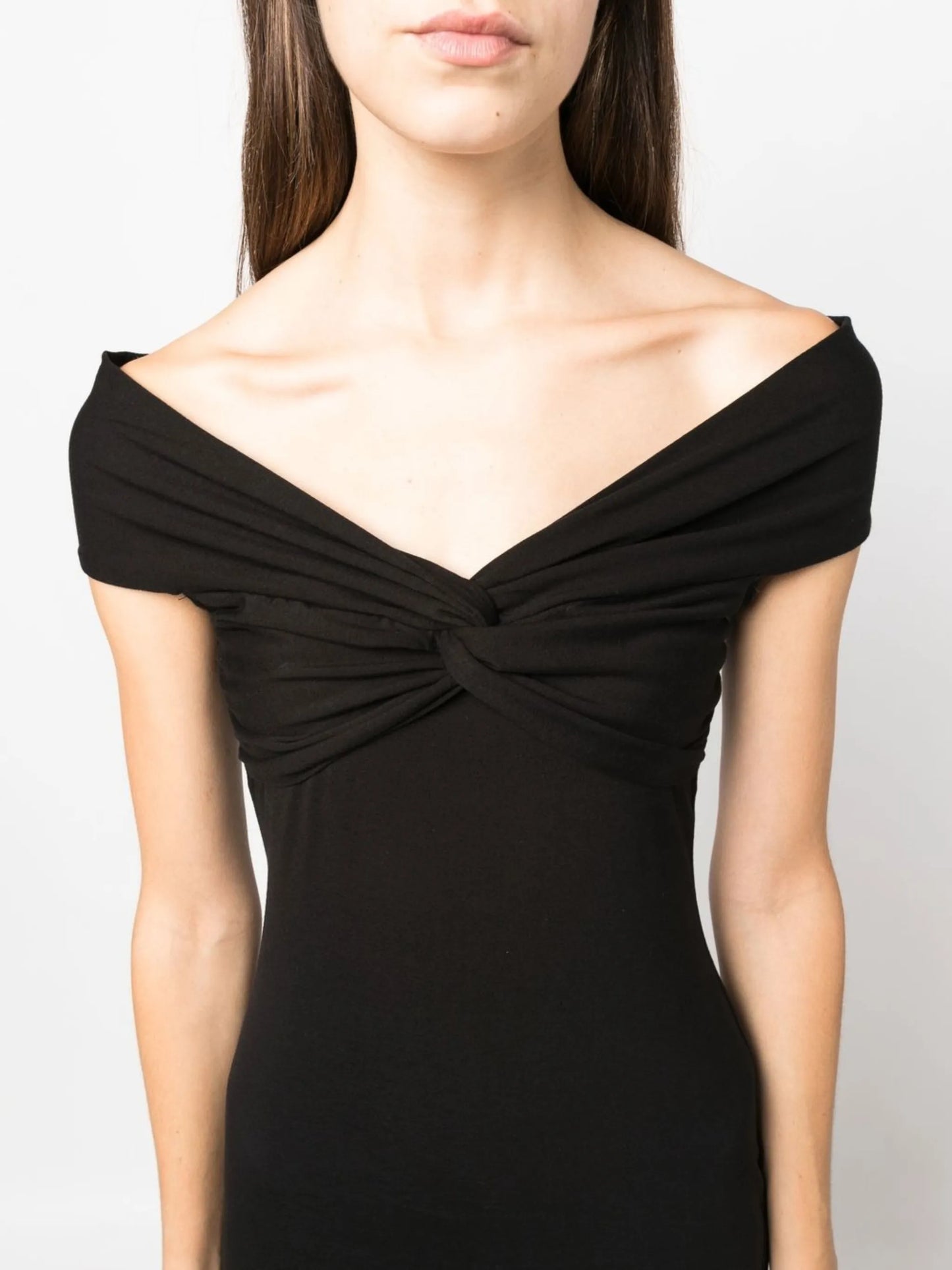 off-shoulder midi dress
