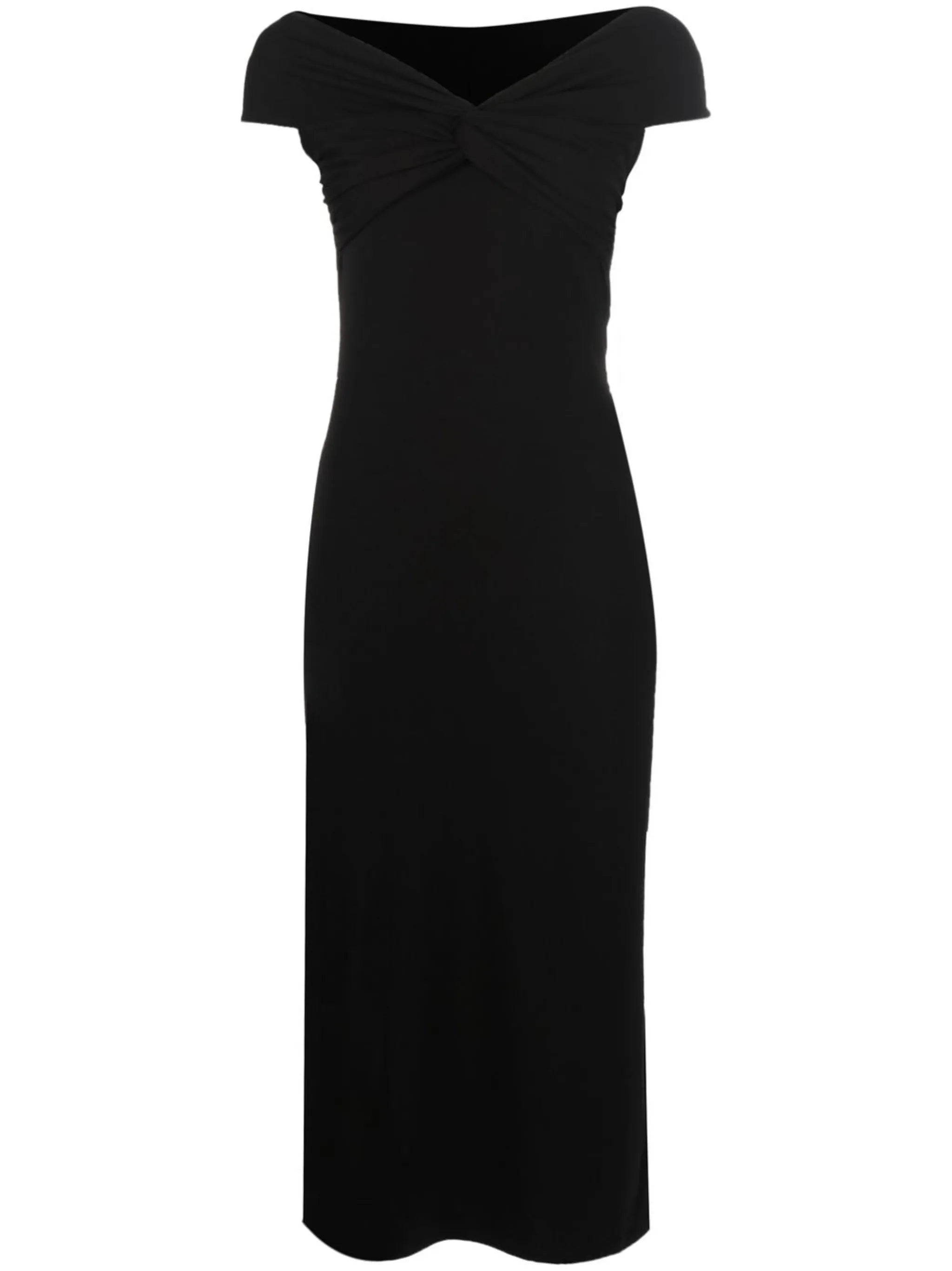 off-shoulder midi dress