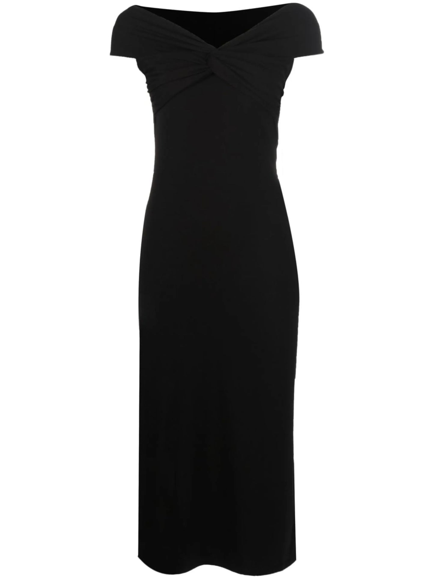 off-shoulder midi dress