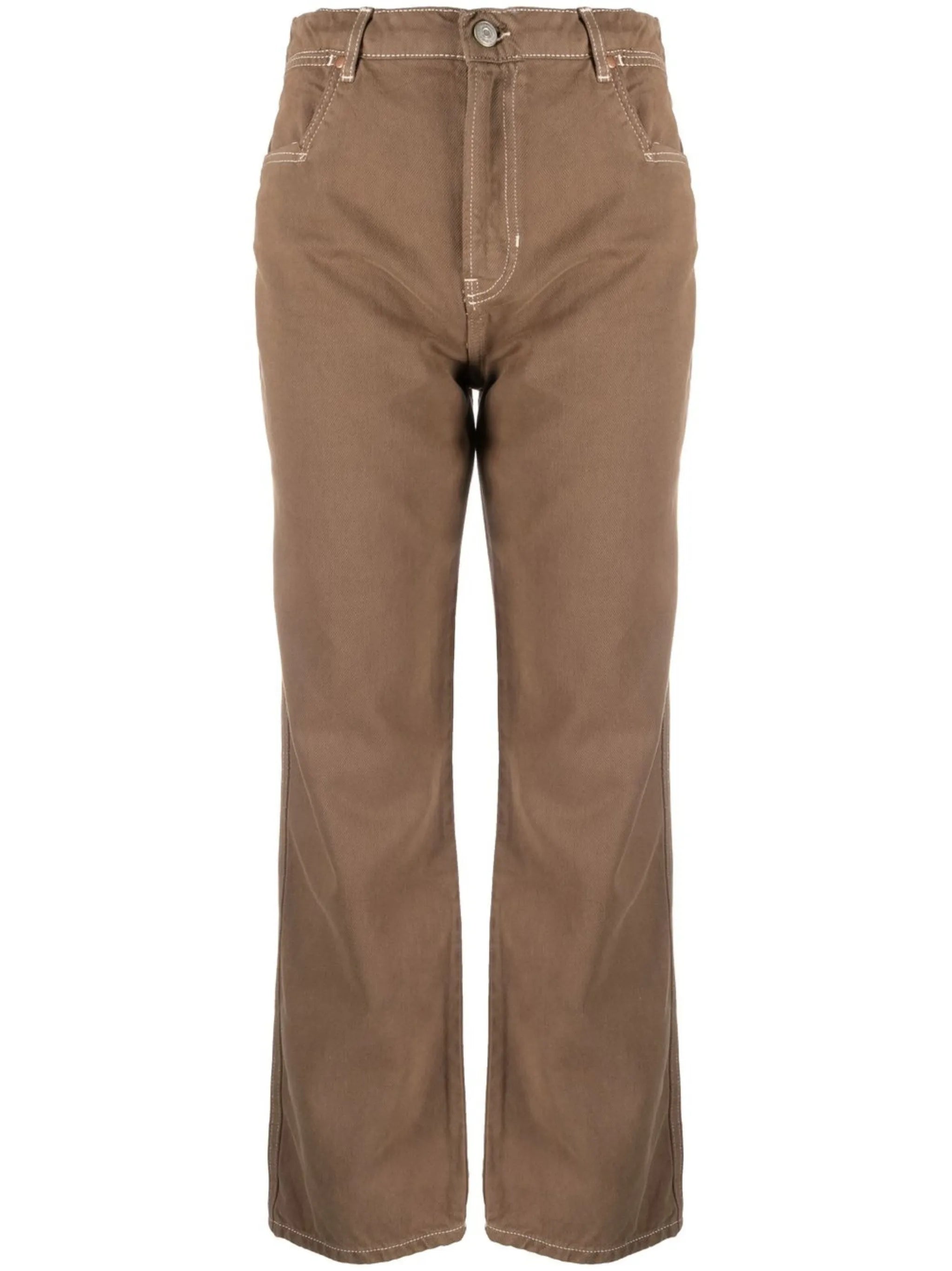 high-rise straight-leg jeans