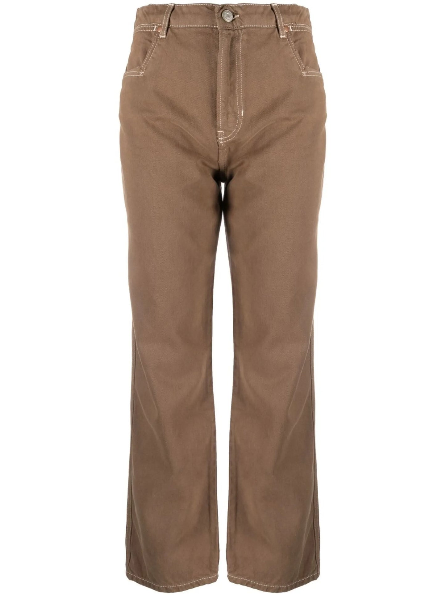 high-rise straight-leg jeans