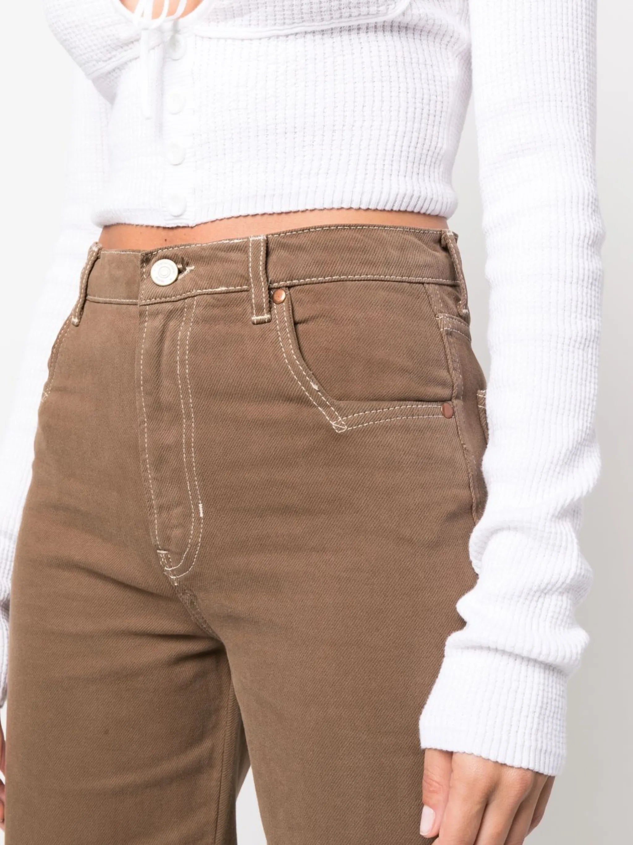 high-rise straight-leg jeans