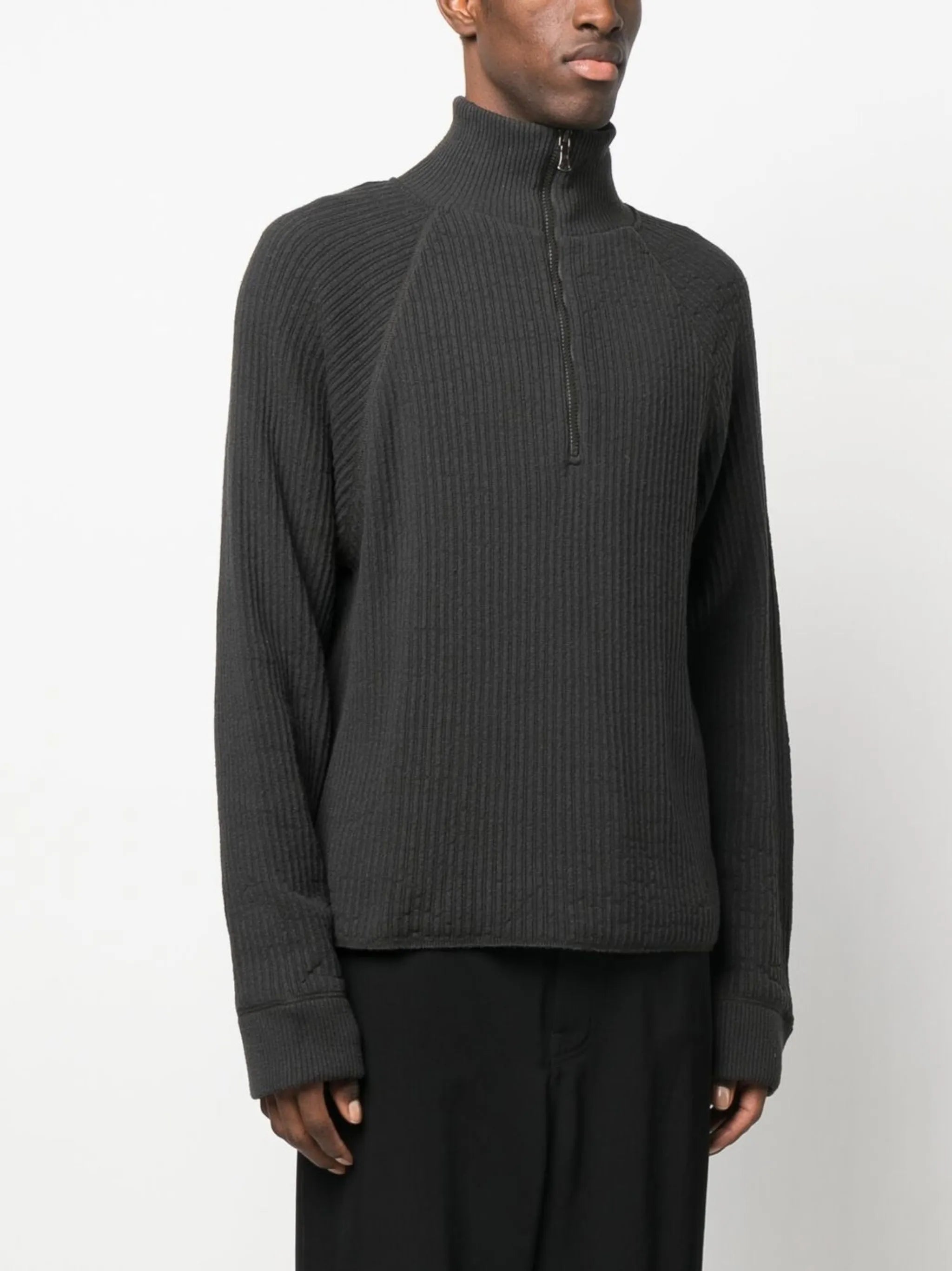 half-zip ribbed jumper