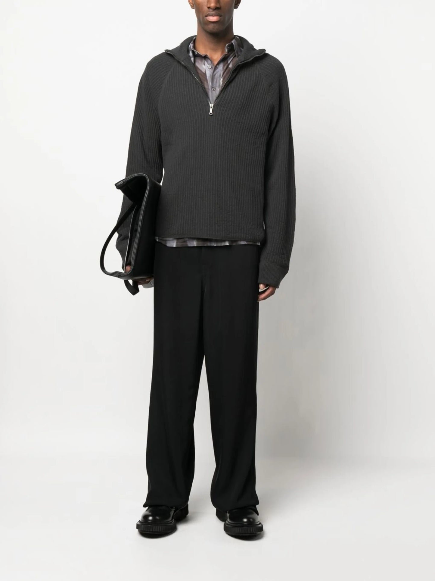 half-zip ribbed jumper