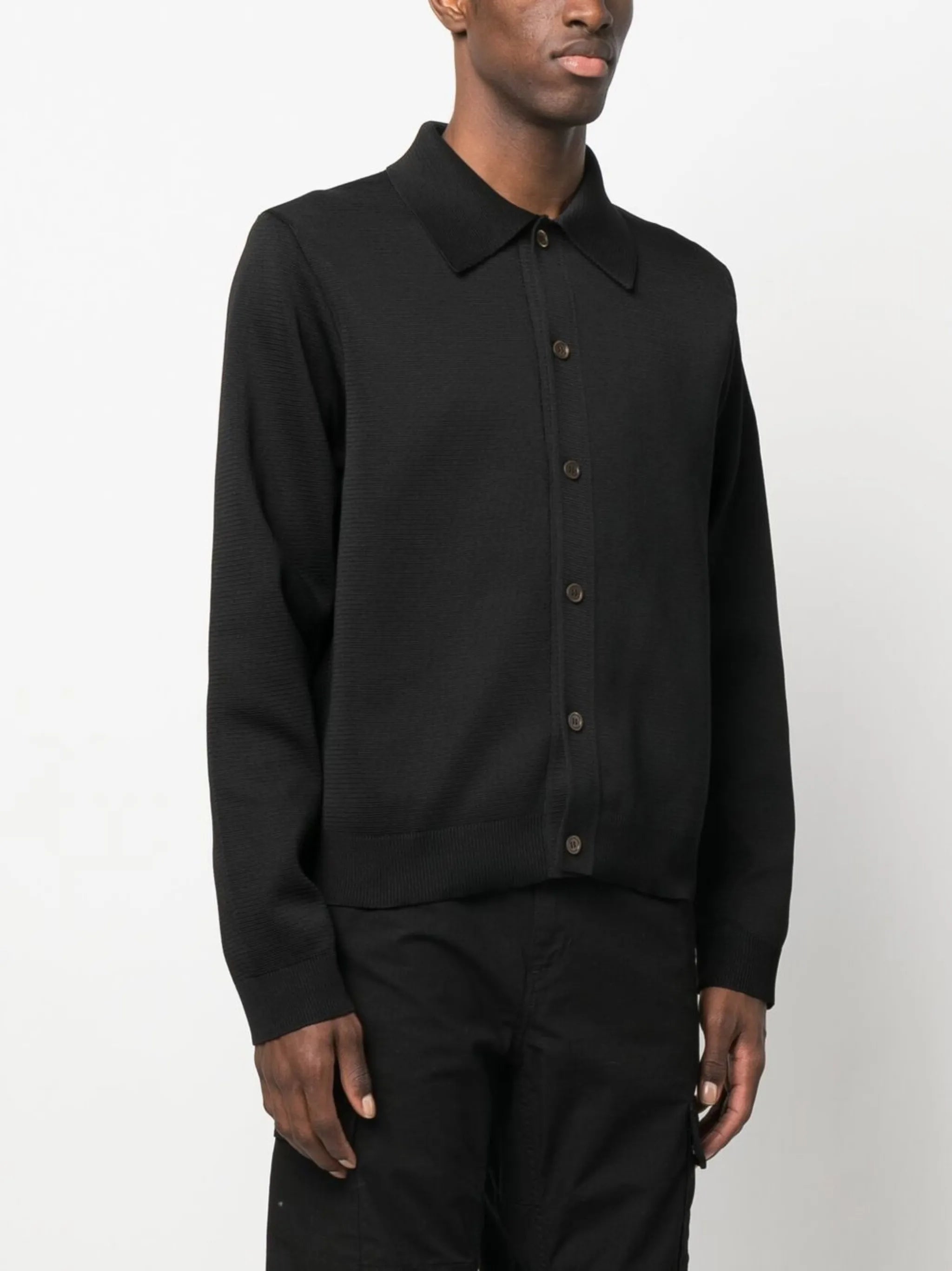 Evening polo-collar cardigan