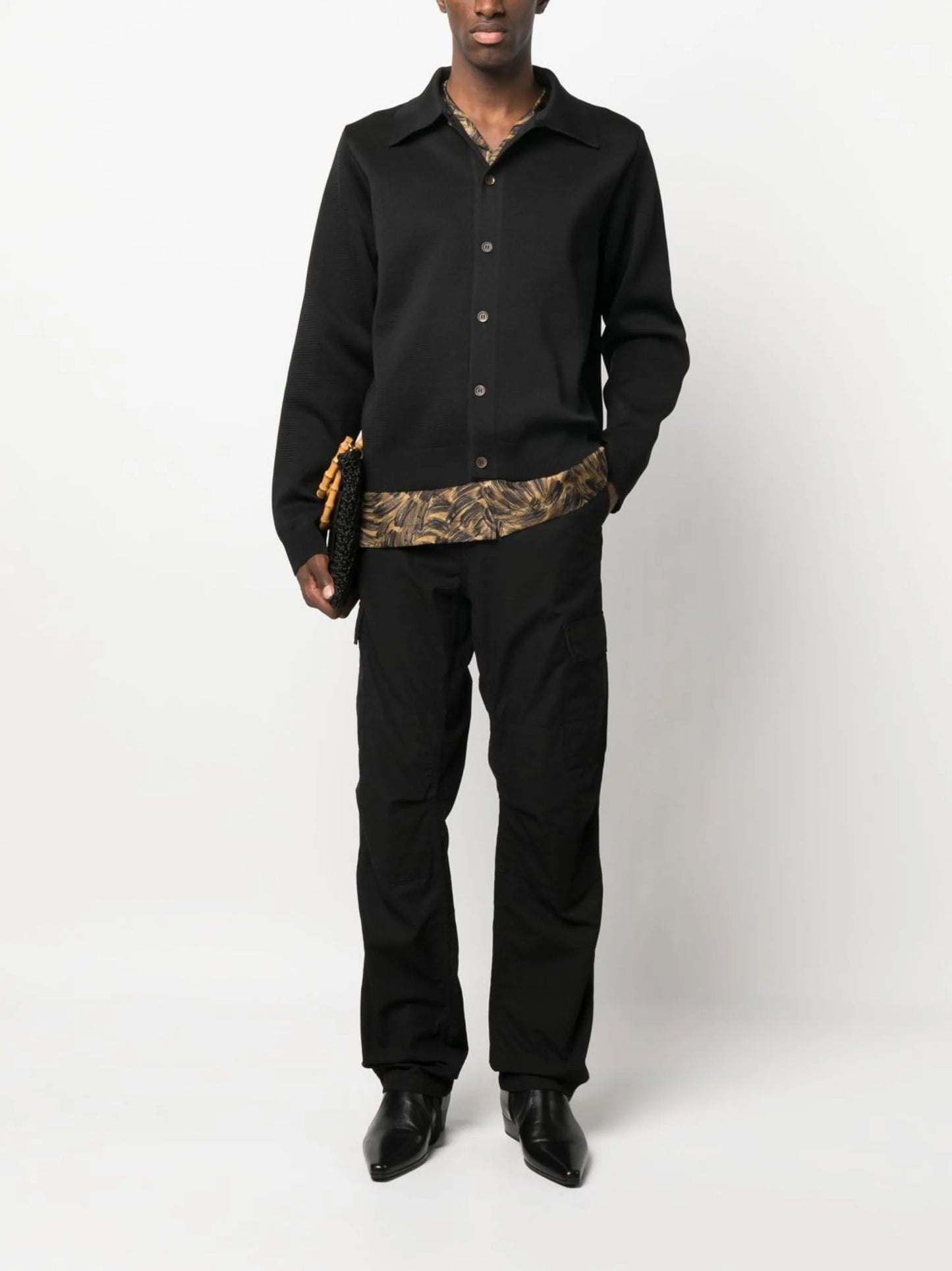 Evening polo-collar cardigan