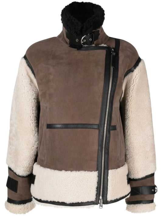 Celeste shearling biker jacket
