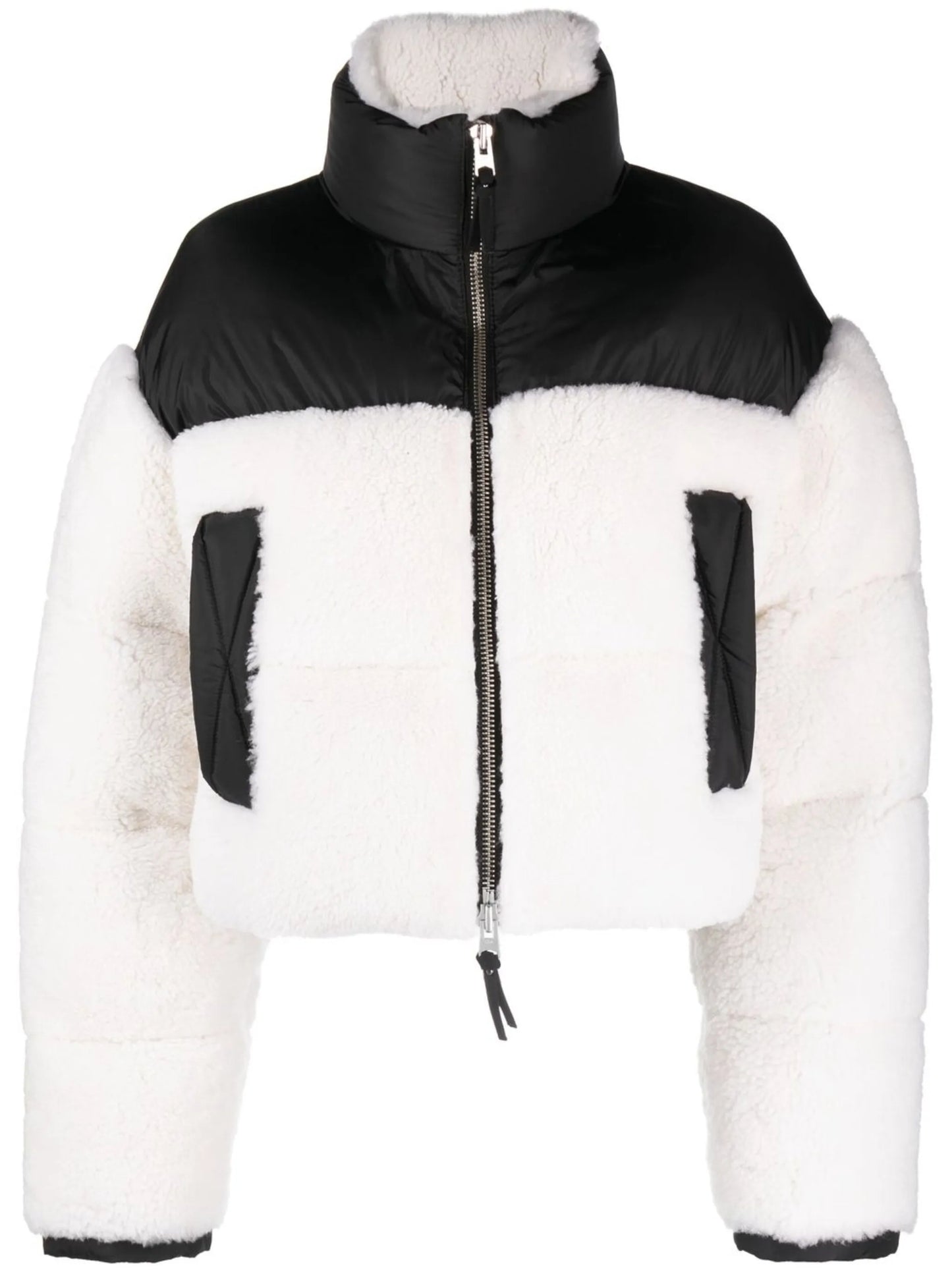zip-fastening padded jacket