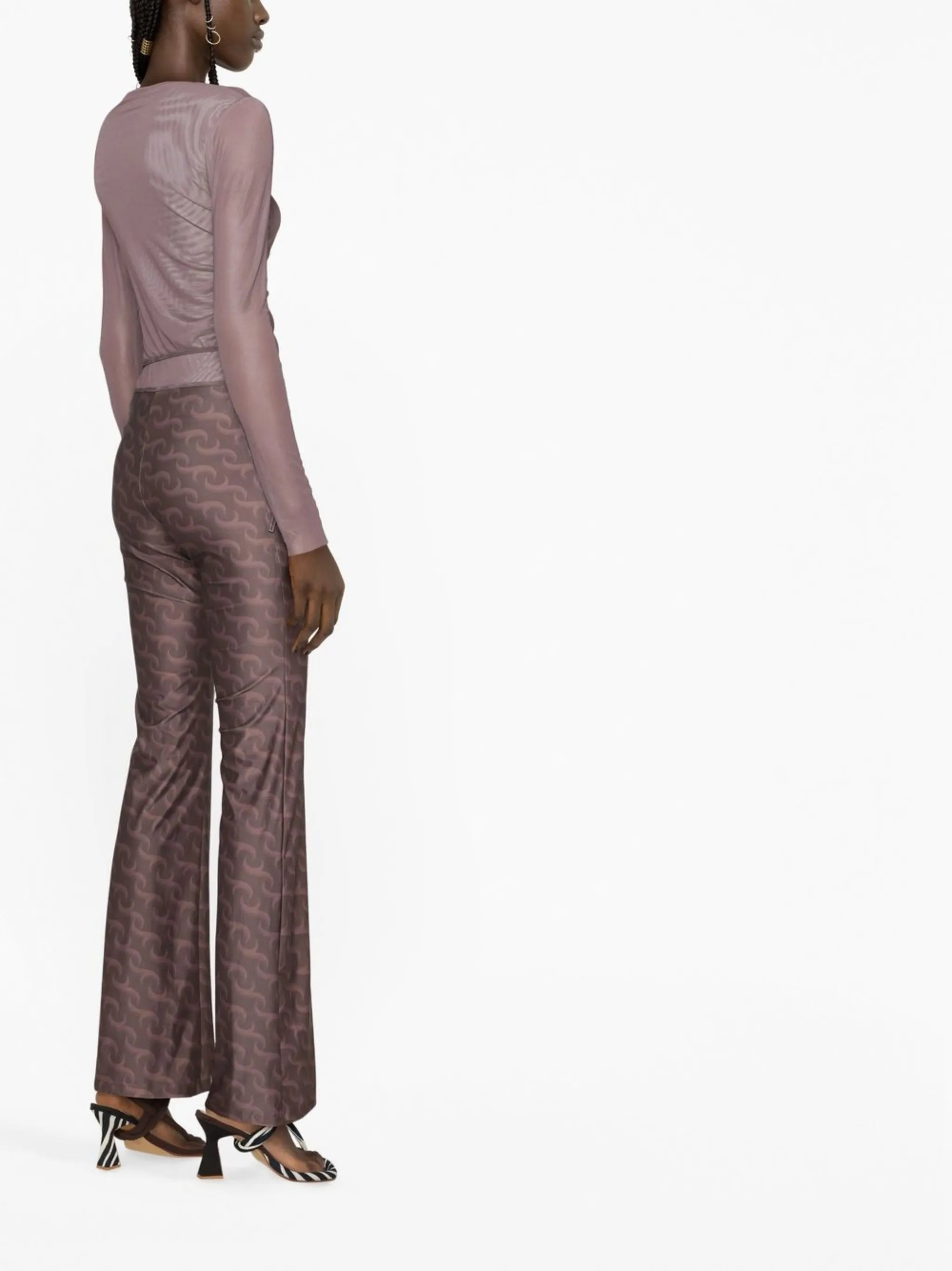 graphic-print cut-out trousers