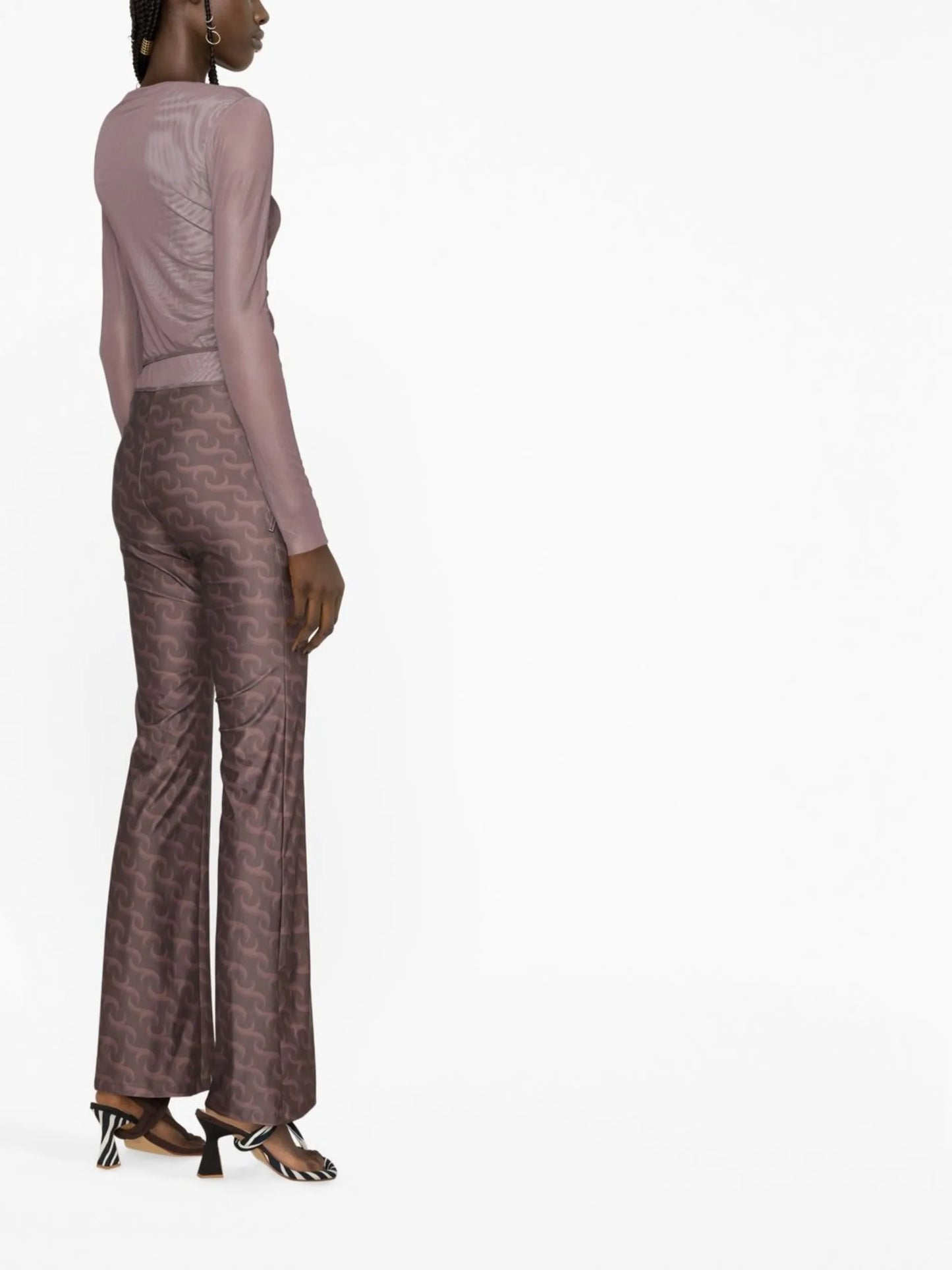 graphic-print cut-out trousers