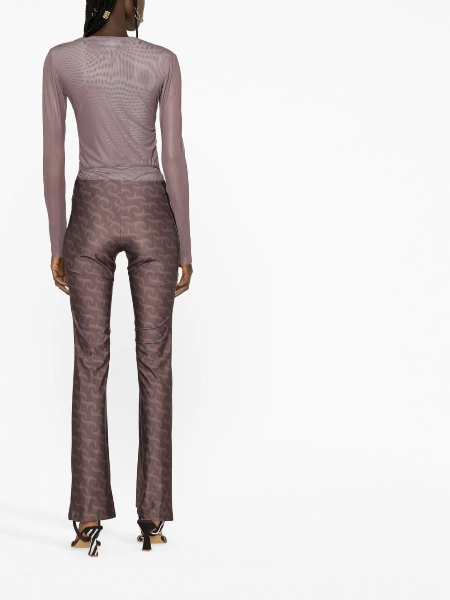 graphic-print cut-out trousers
