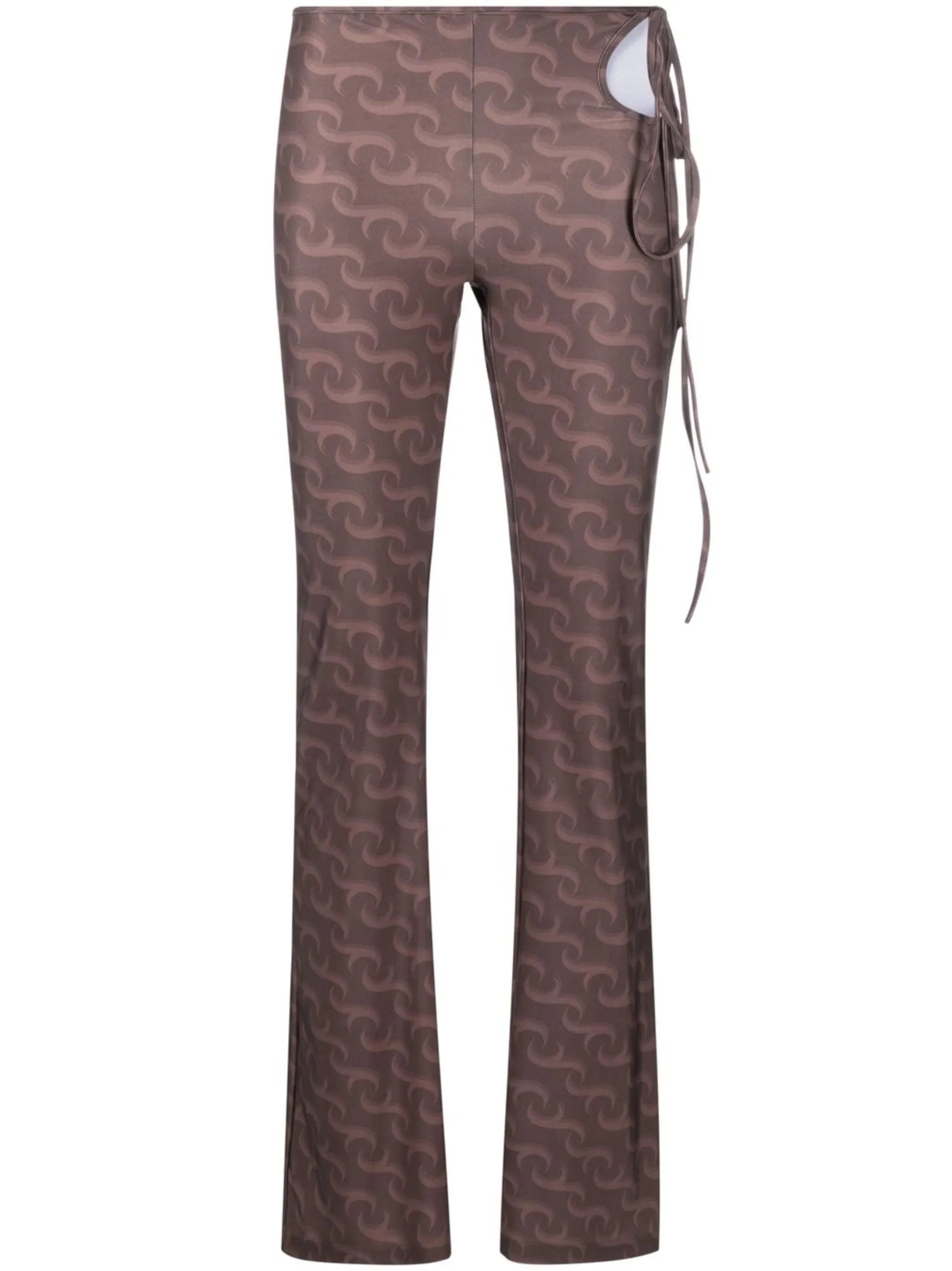graphic-print cut-out trousers