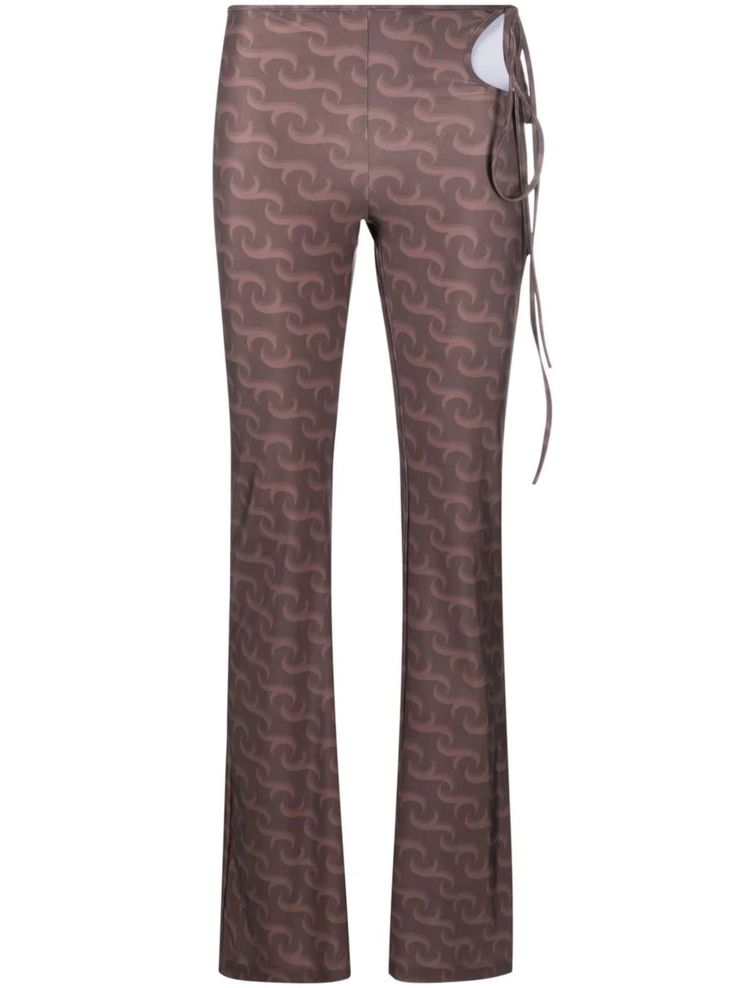 graphic-print cut-out trousers
