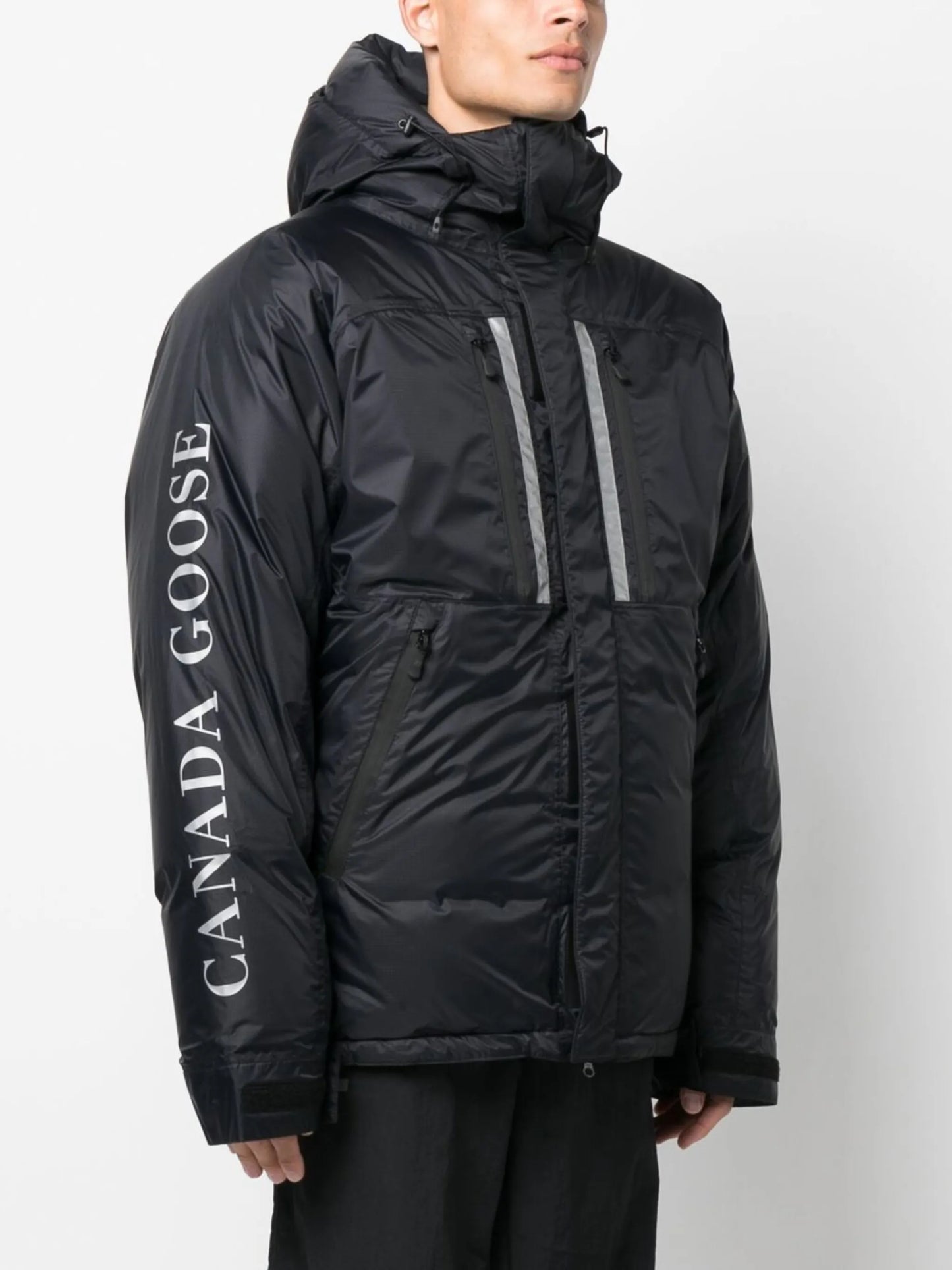 Skreslet hooded down jacket