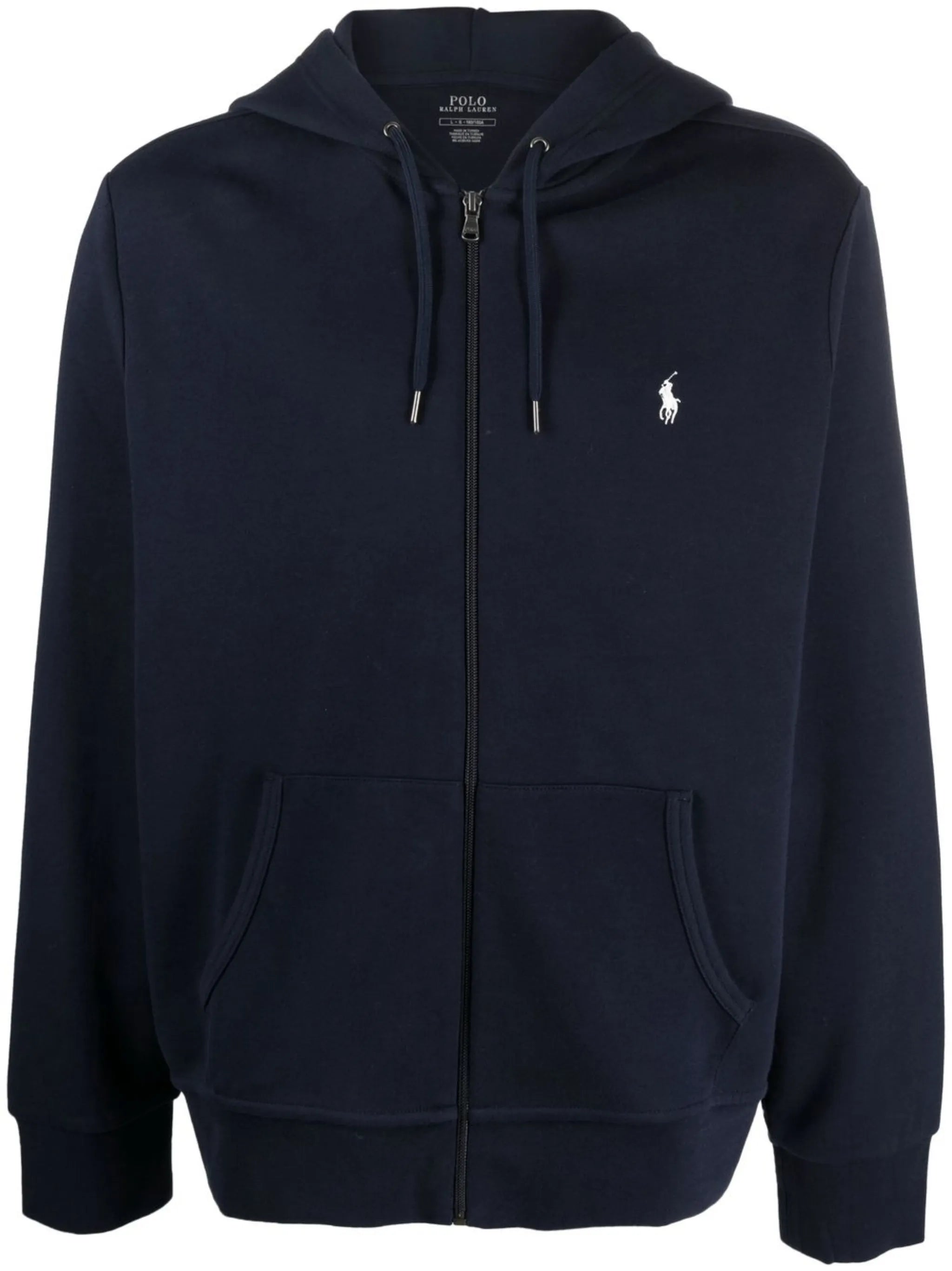 logo-embroidered zip-up hoodie