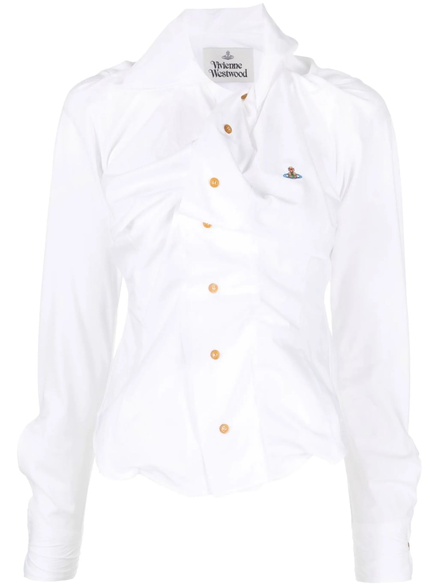 draped Orb-embroidered shirt