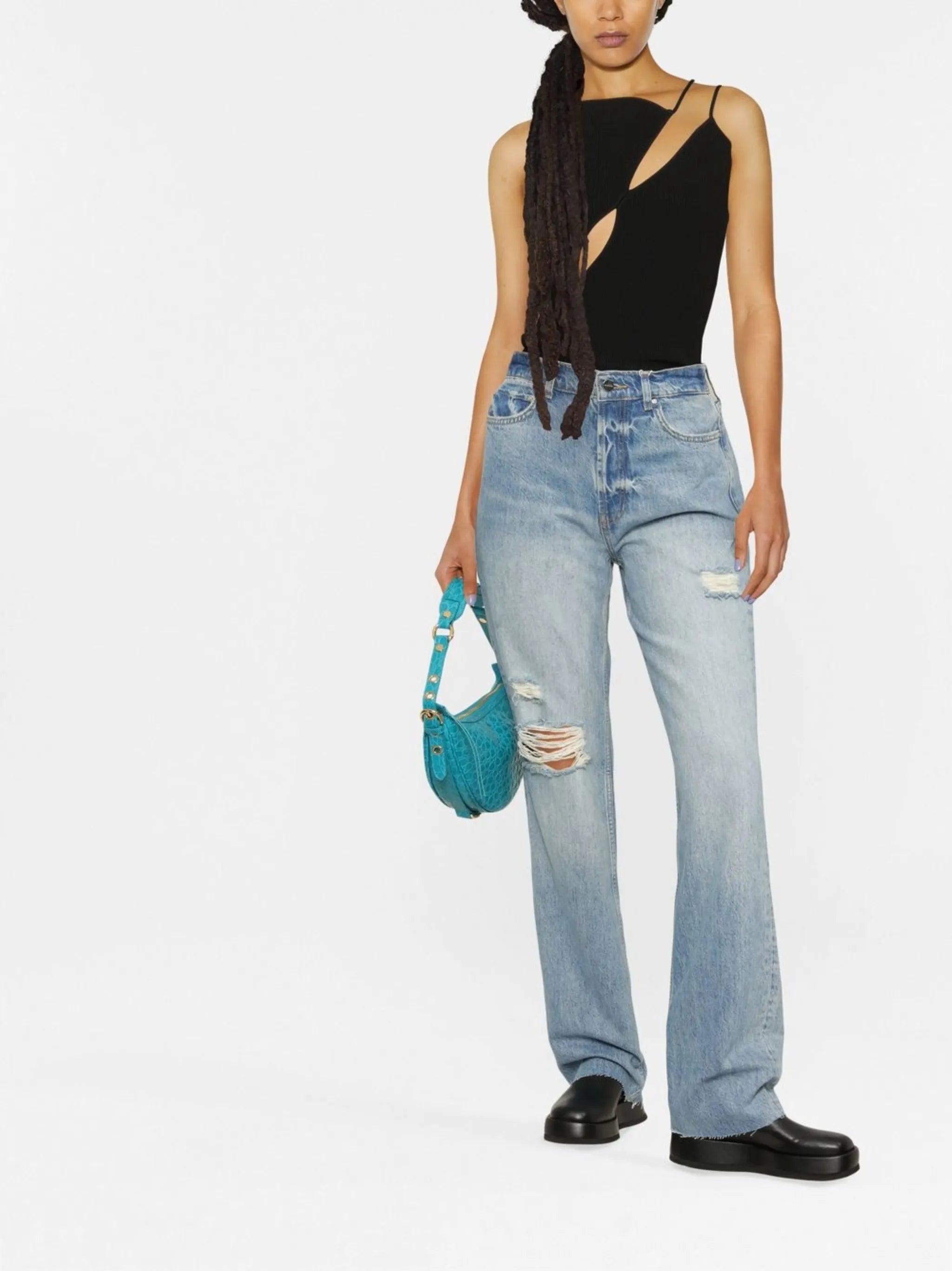 Olsen ripped straight-leg jeans