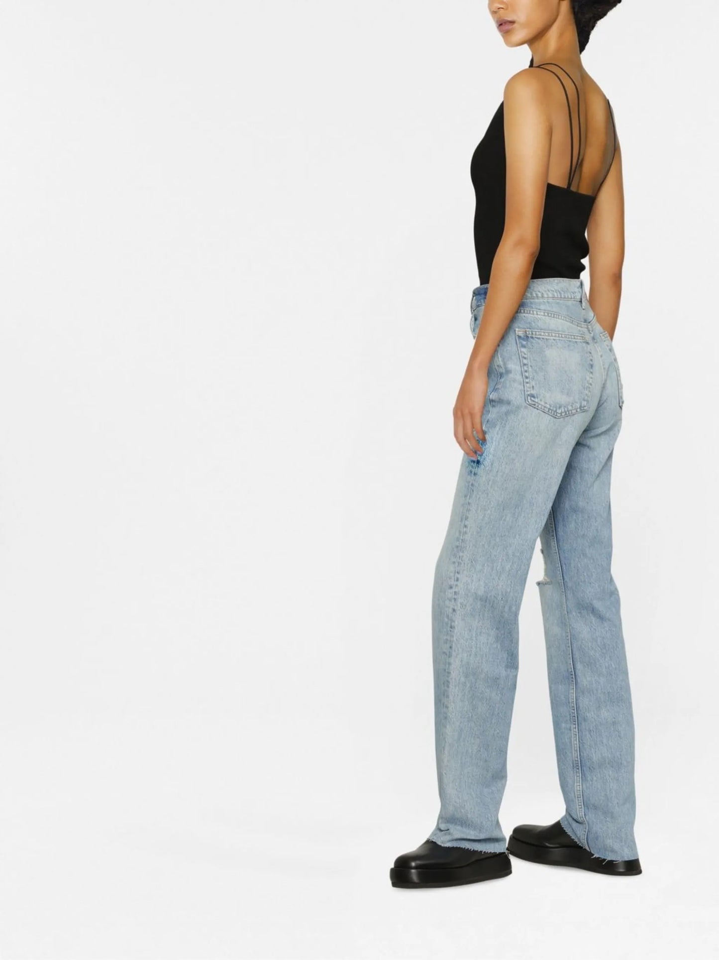 Olsen ripped straight-leg jeans