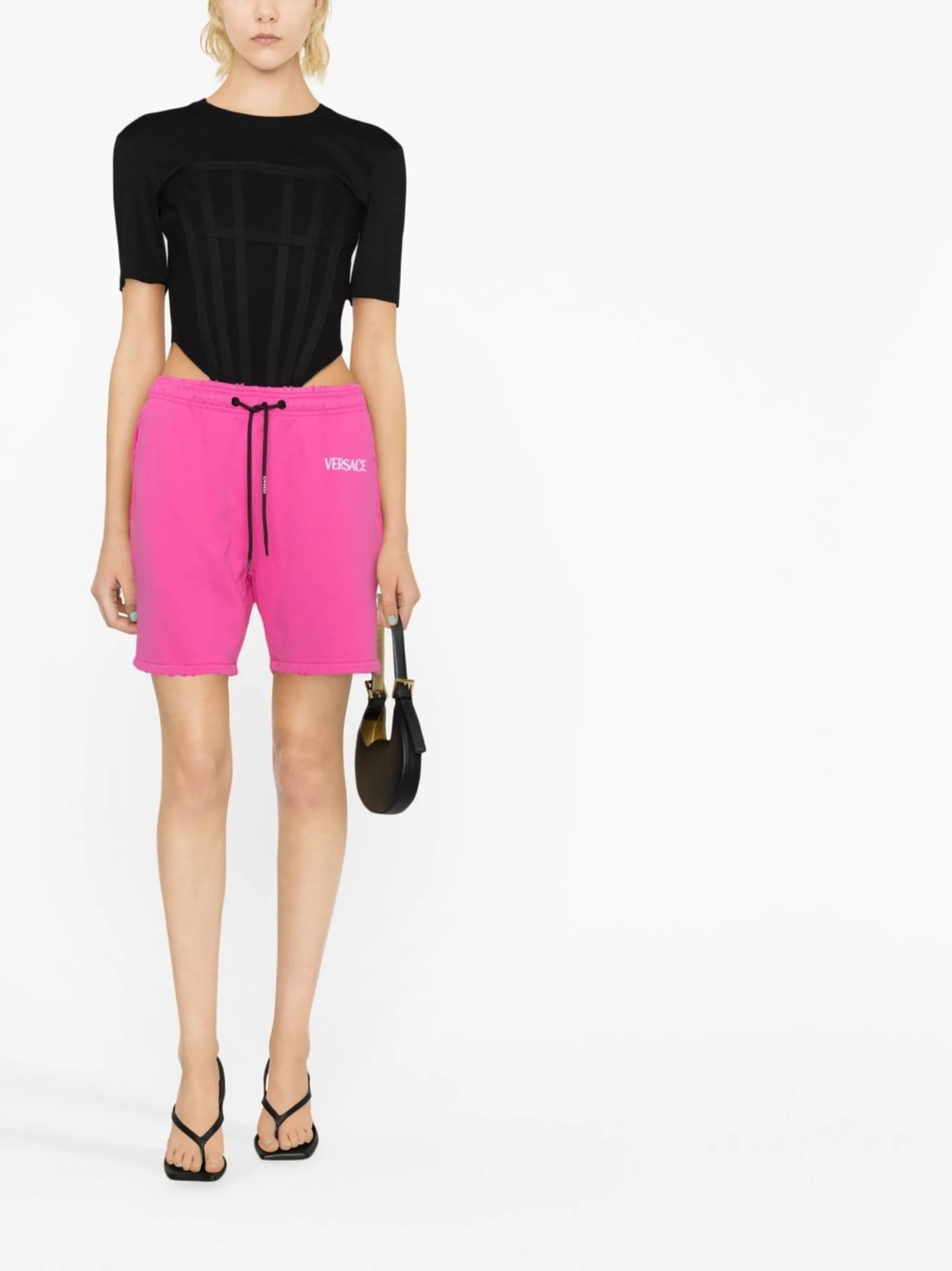 drawstring logo shorts
