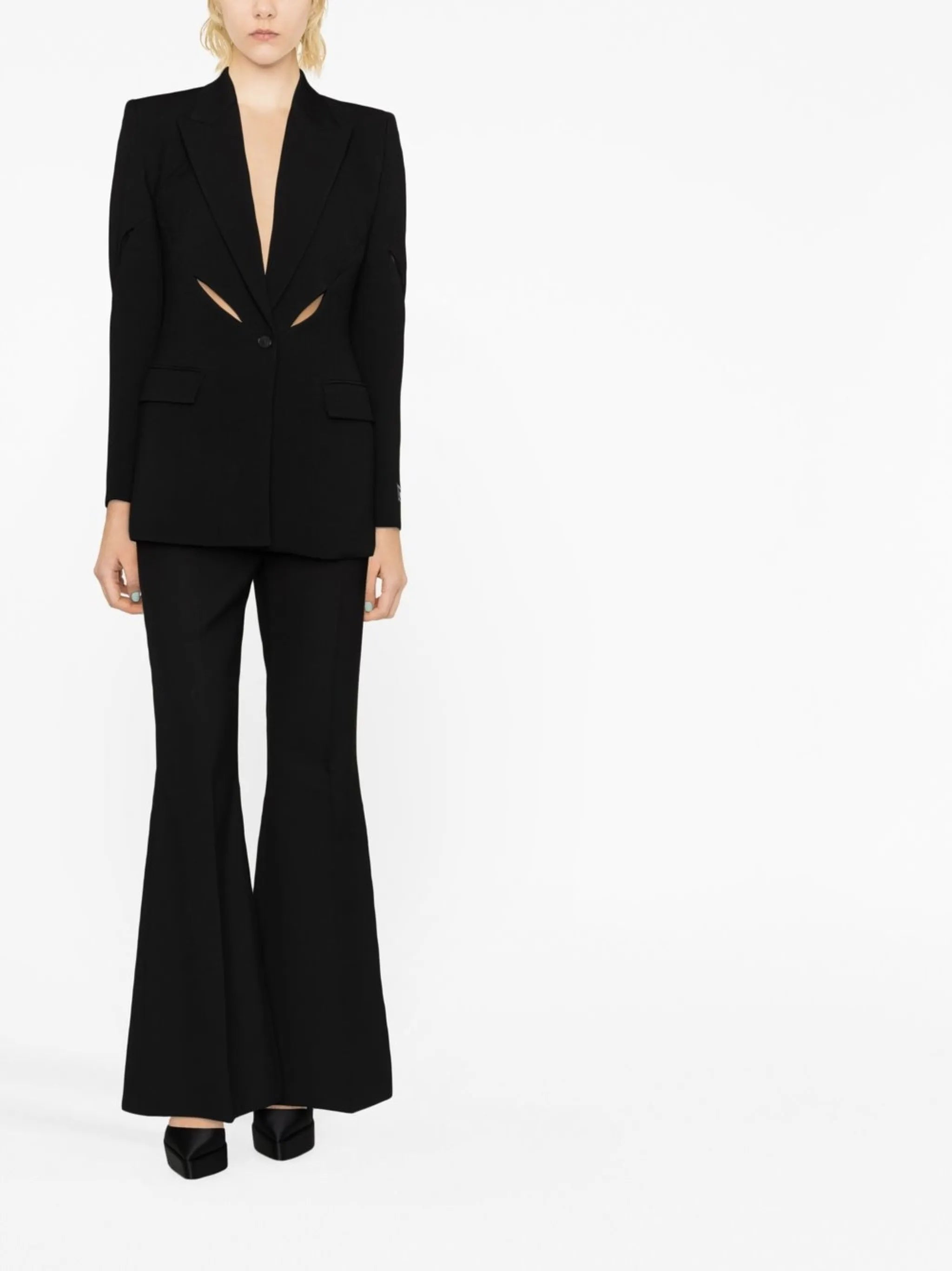 cut-out single-breasted blazer