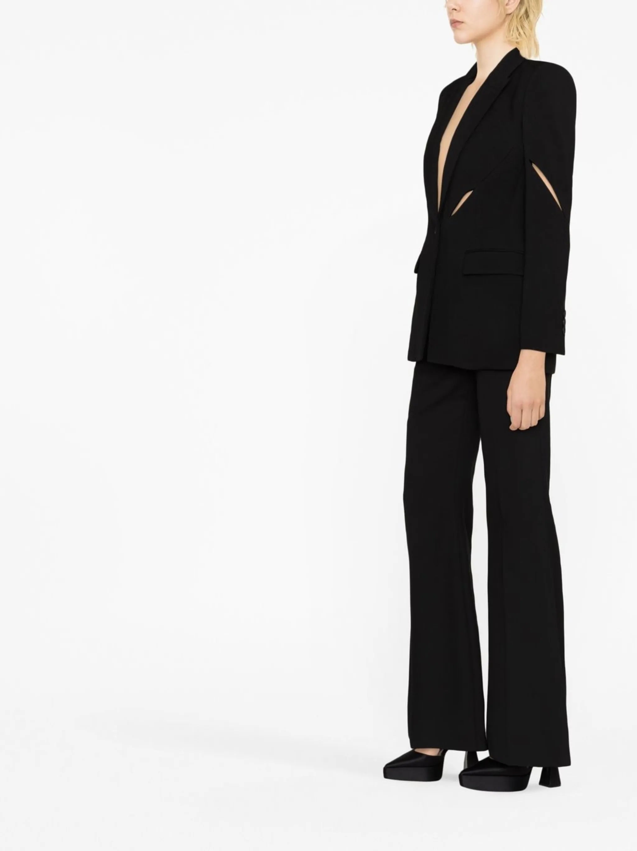 cut-out single-breasted blazer