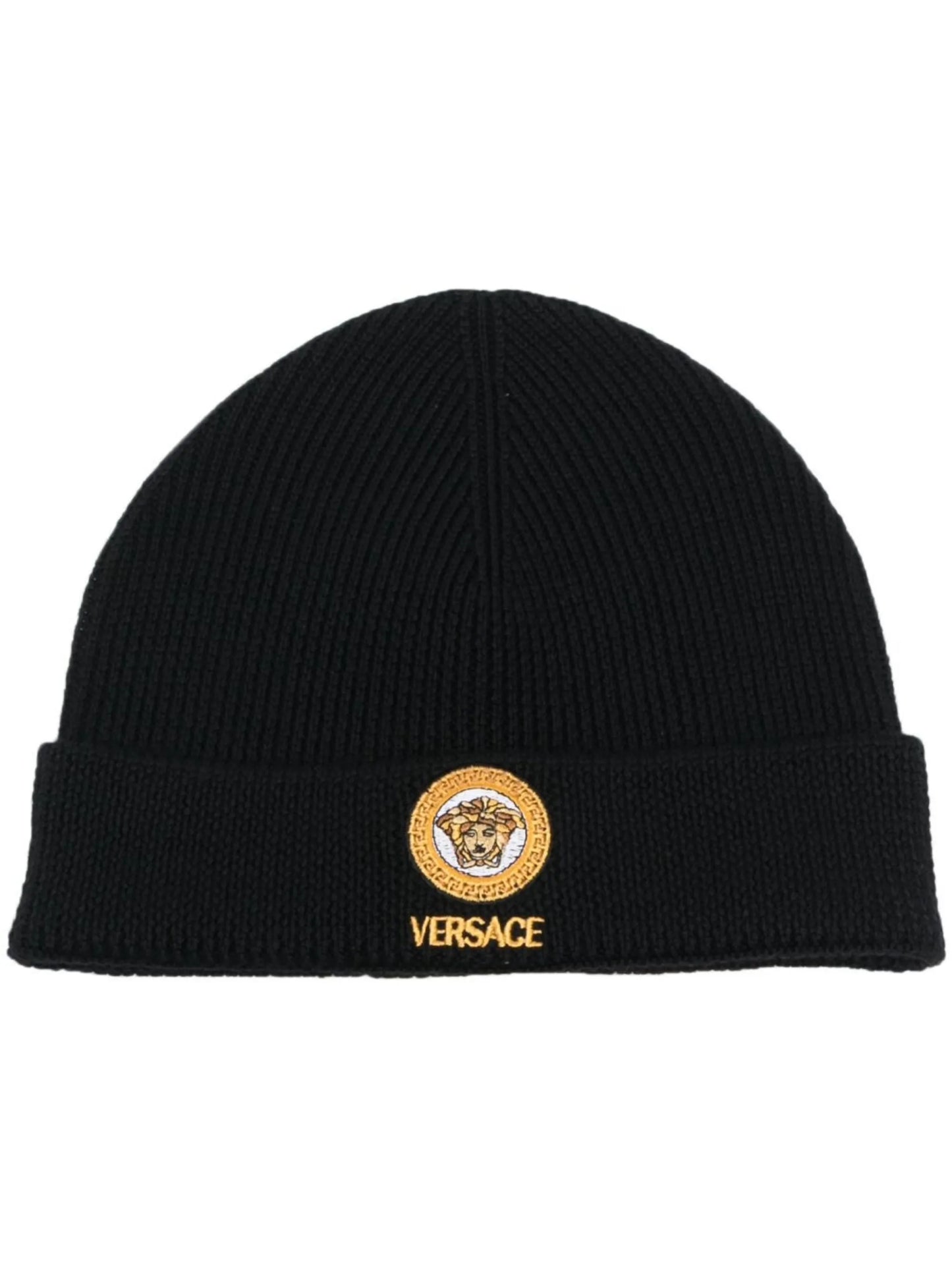 Medusa-embroidered wool beanie