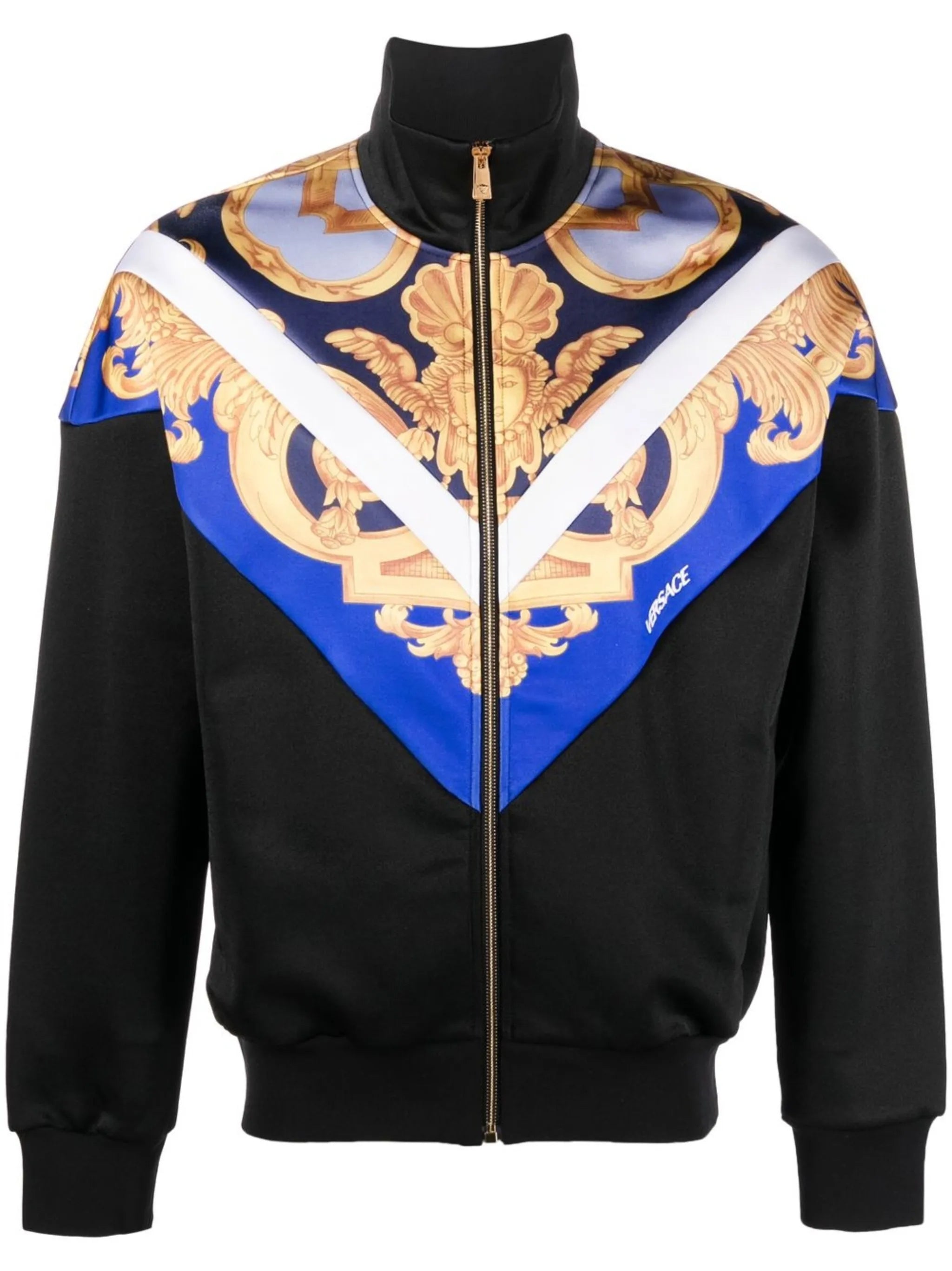 Barocco-print zipped sweatshirt