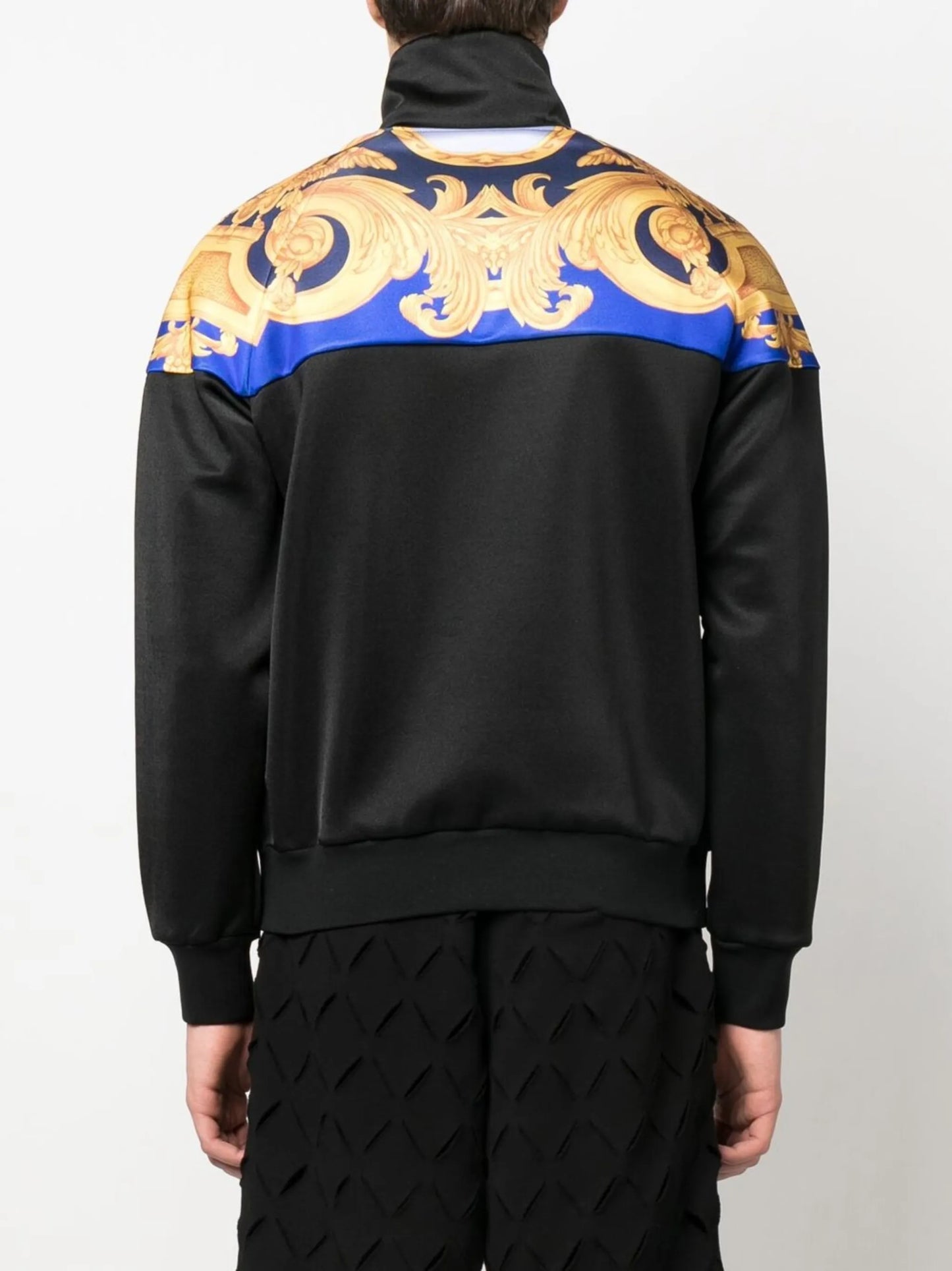 Barocco-print zipped sweatshirt