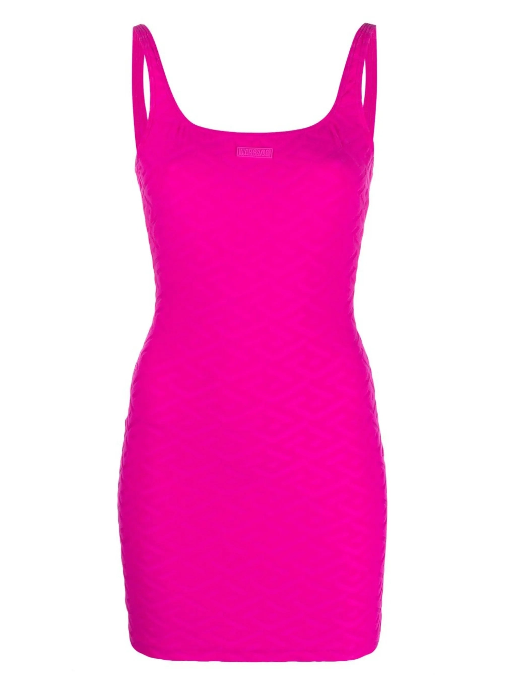 logo patch sleeveless bodycon dress