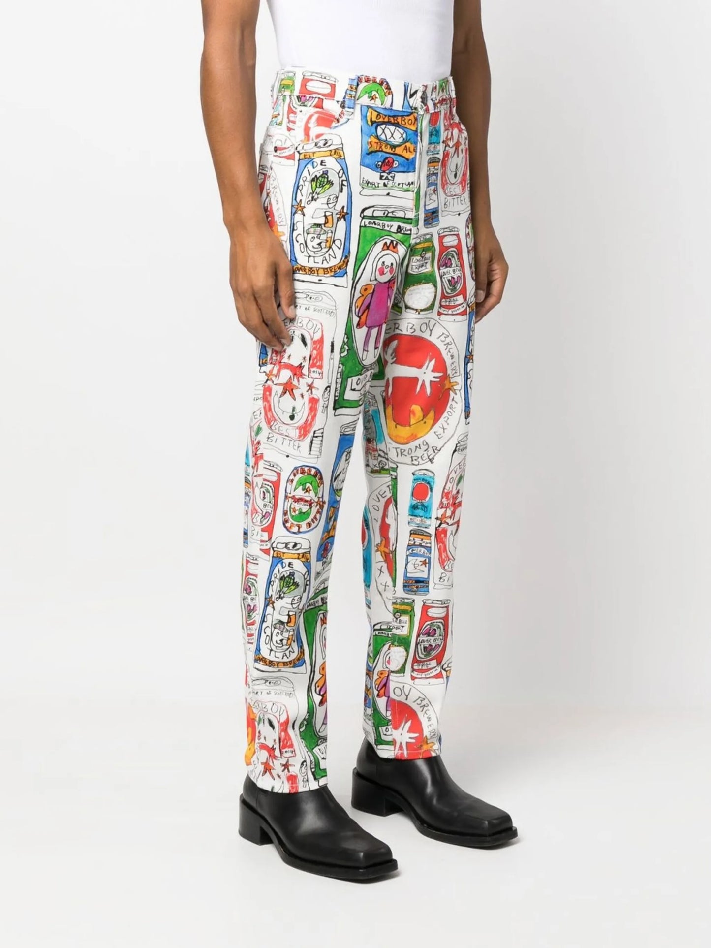 cartoon-print trousers
