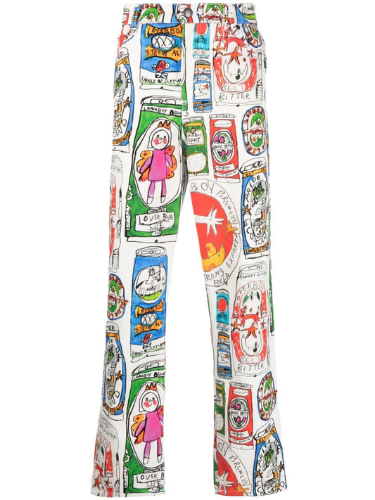 cartoon-print trousers