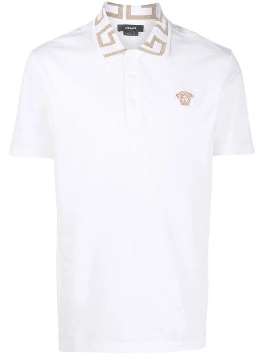 Embroidered cotton polo shirt
