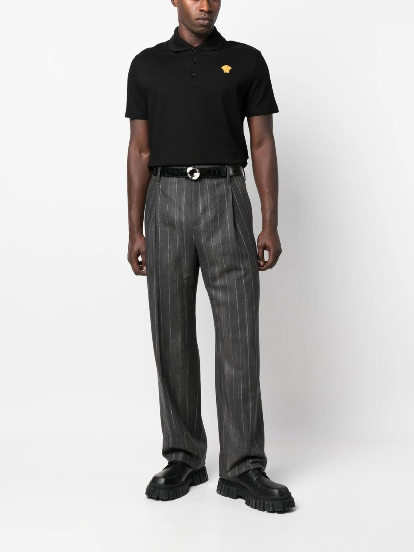 Medusa embroidered polo shirt