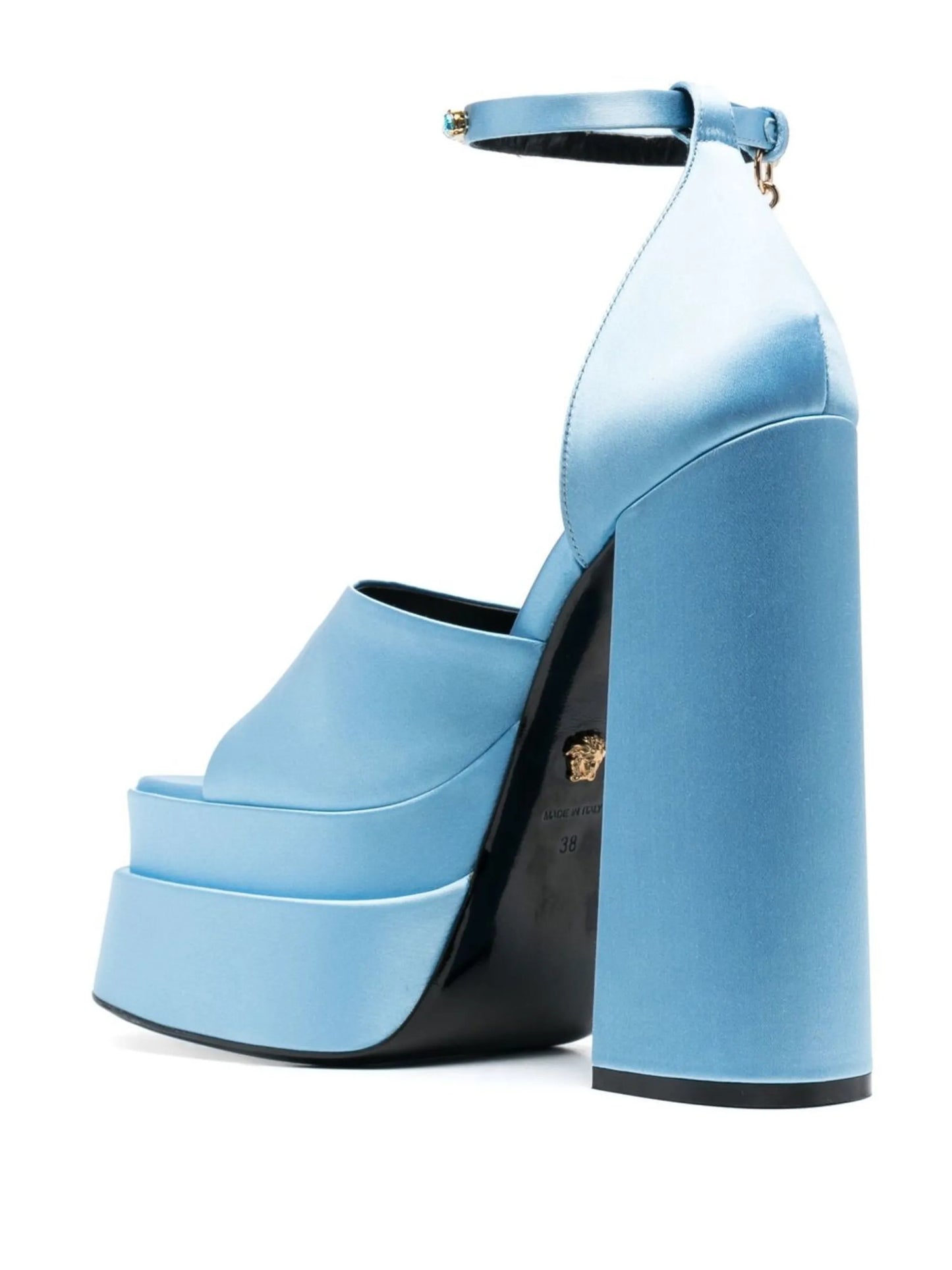 Medusa charm platform sandals