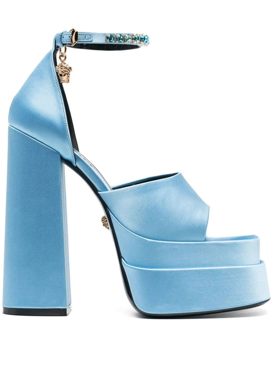 Medusa charm platform sandals